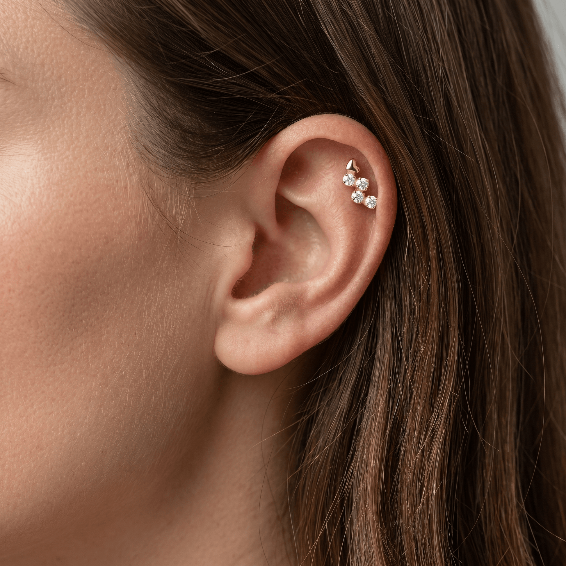 Heart Hidden Helix Piercing · helix jewelry stud