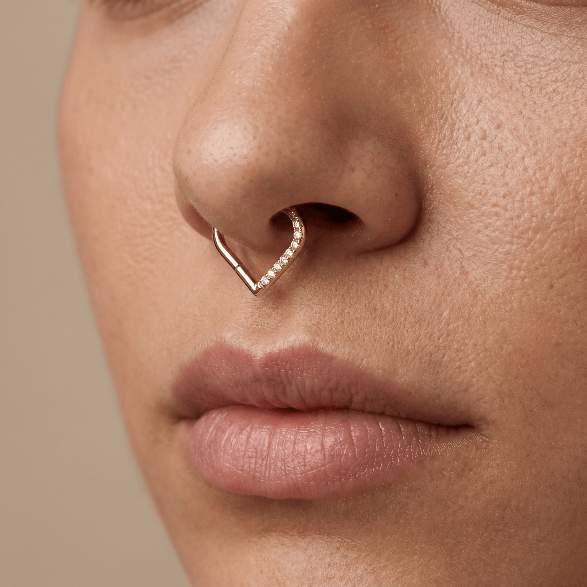 Heart Piercing In Septum · septum jewelry stud