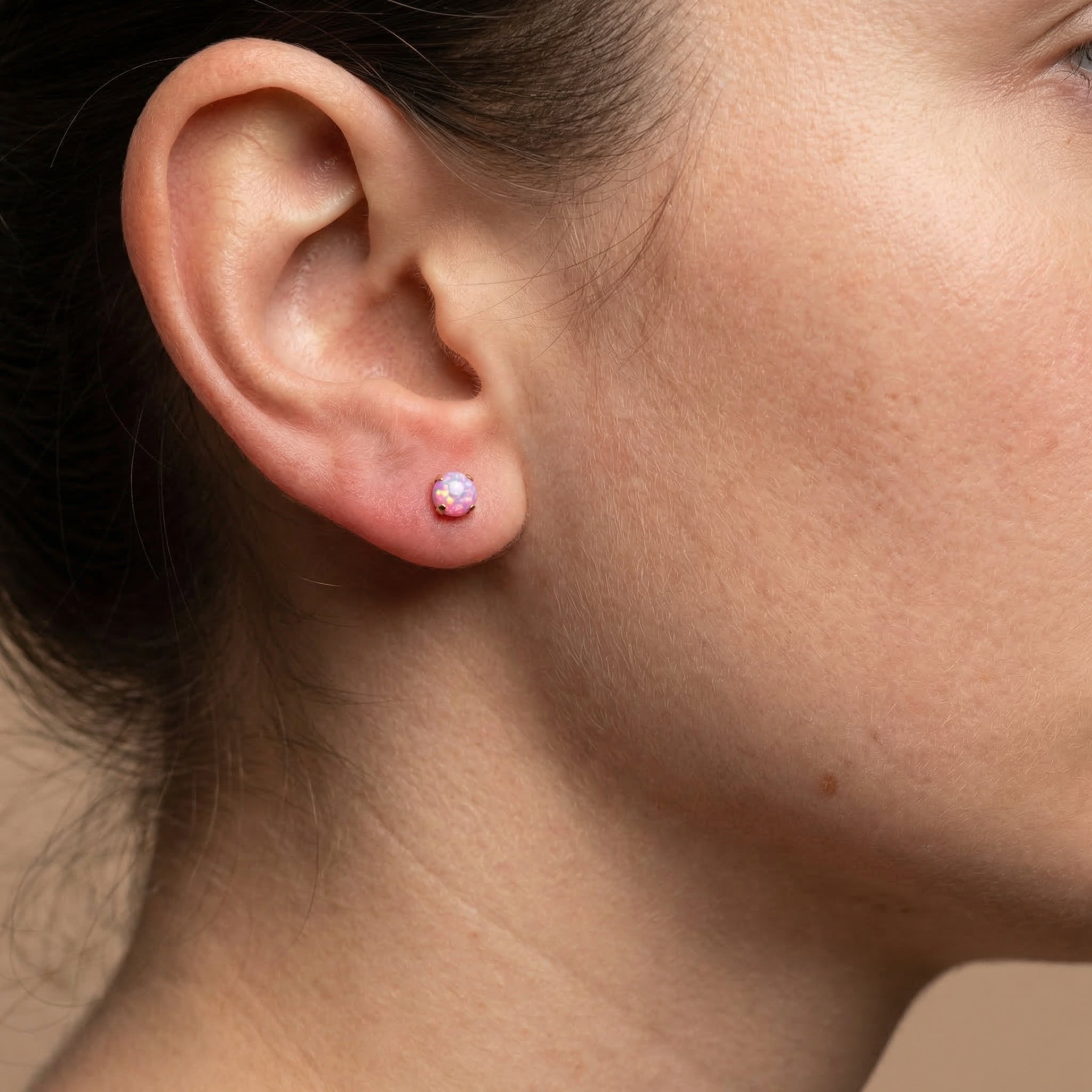 Opal Titanium Labret Piercing 16G Flat Back Stud Helix Tragus Cartilage Opal Ear Piercing Minimal Jewelry