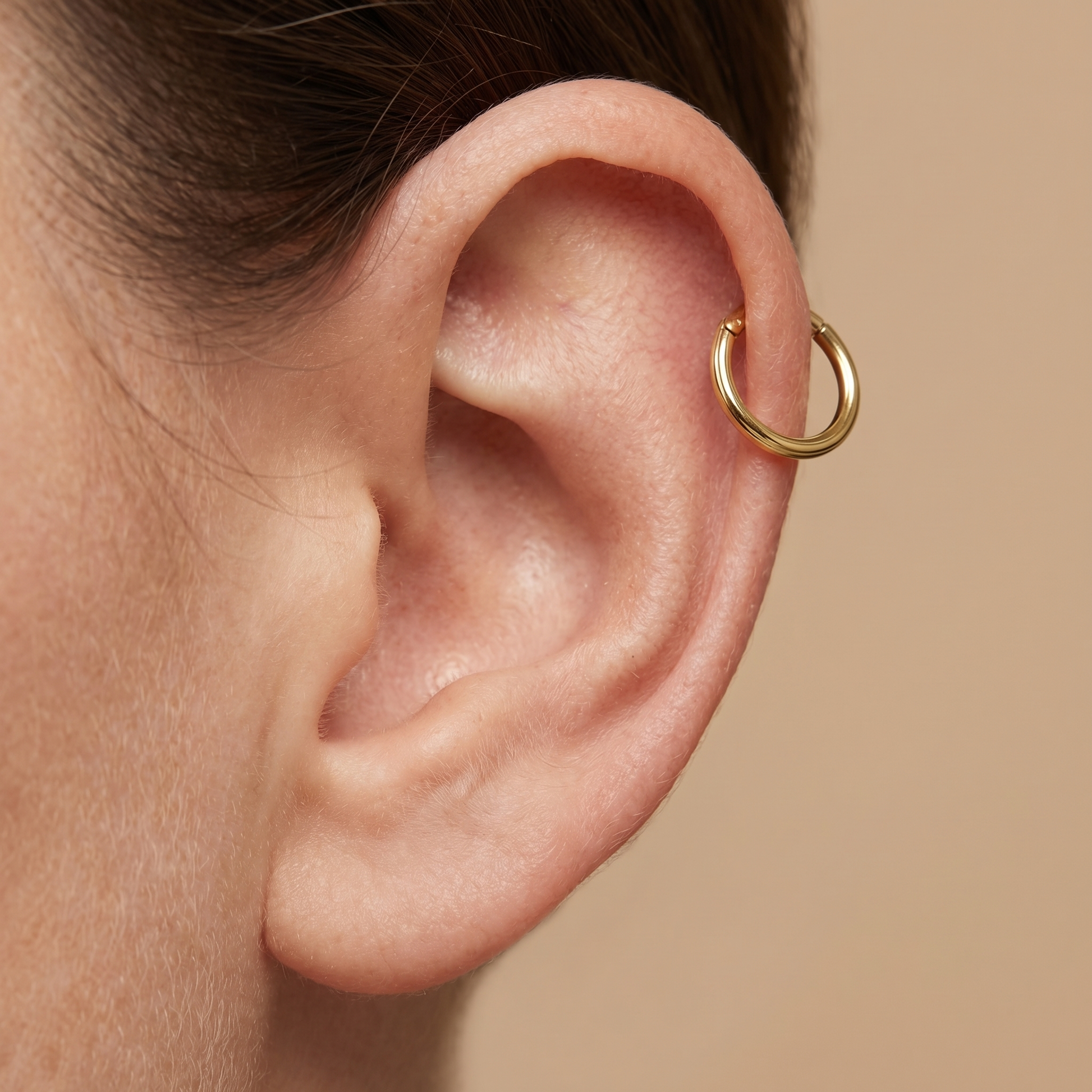 Silver minimalist plain clicker stud — helix jewelry placement