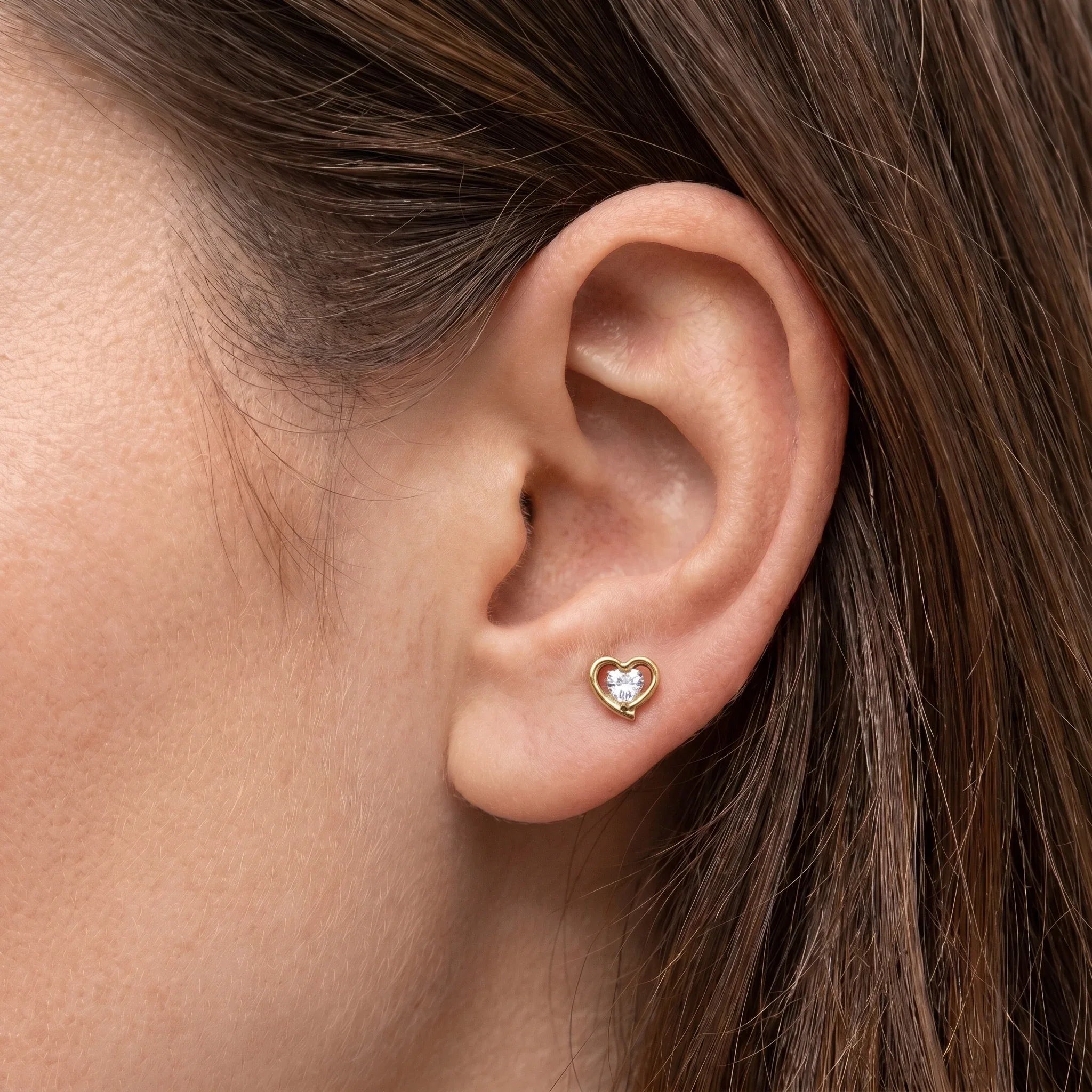 Piercing Titanium Jewelry - Gold medical-grade titanium stud styled elegantly in