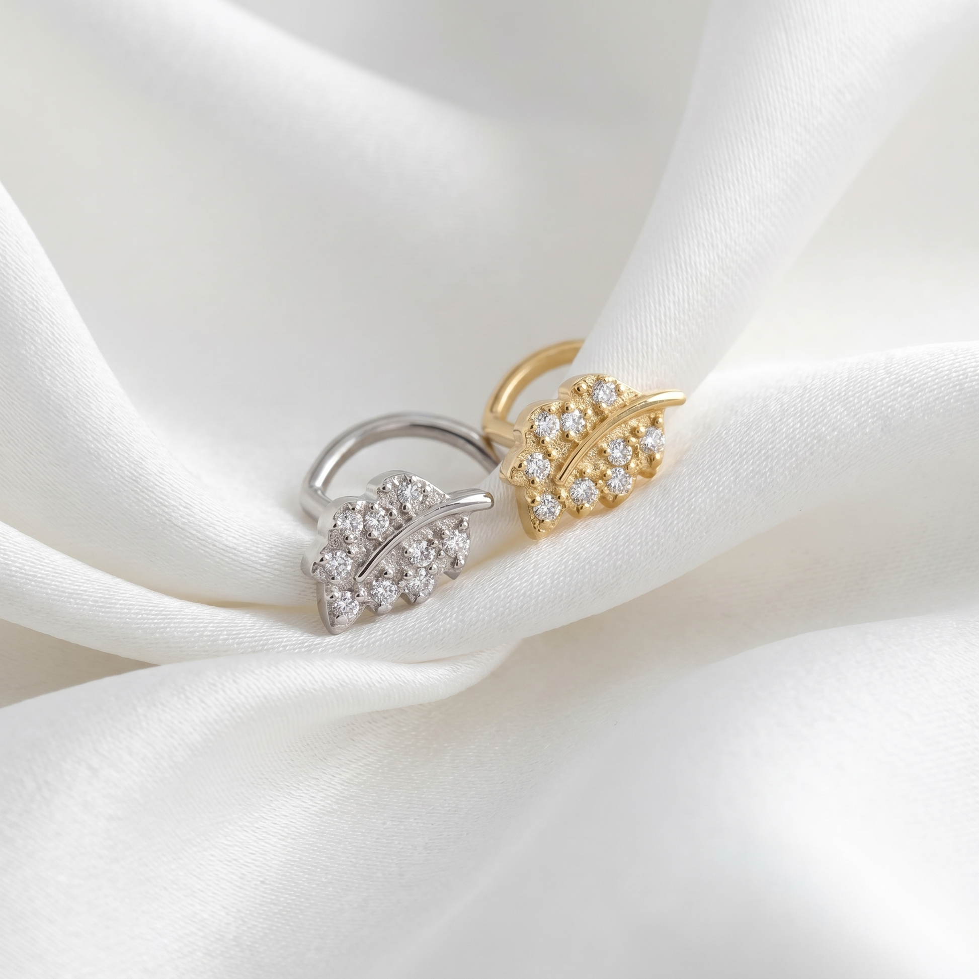 leaf nose stud size chart — 0.8 mm 20G, 6 mm length, G23 titanium