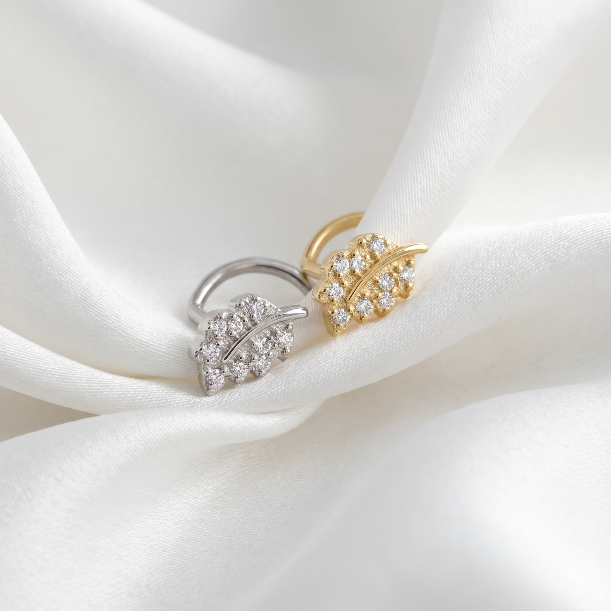 leaf nose stud size chart — 0.8 mm 20G, 6 mm length, G23 titanium