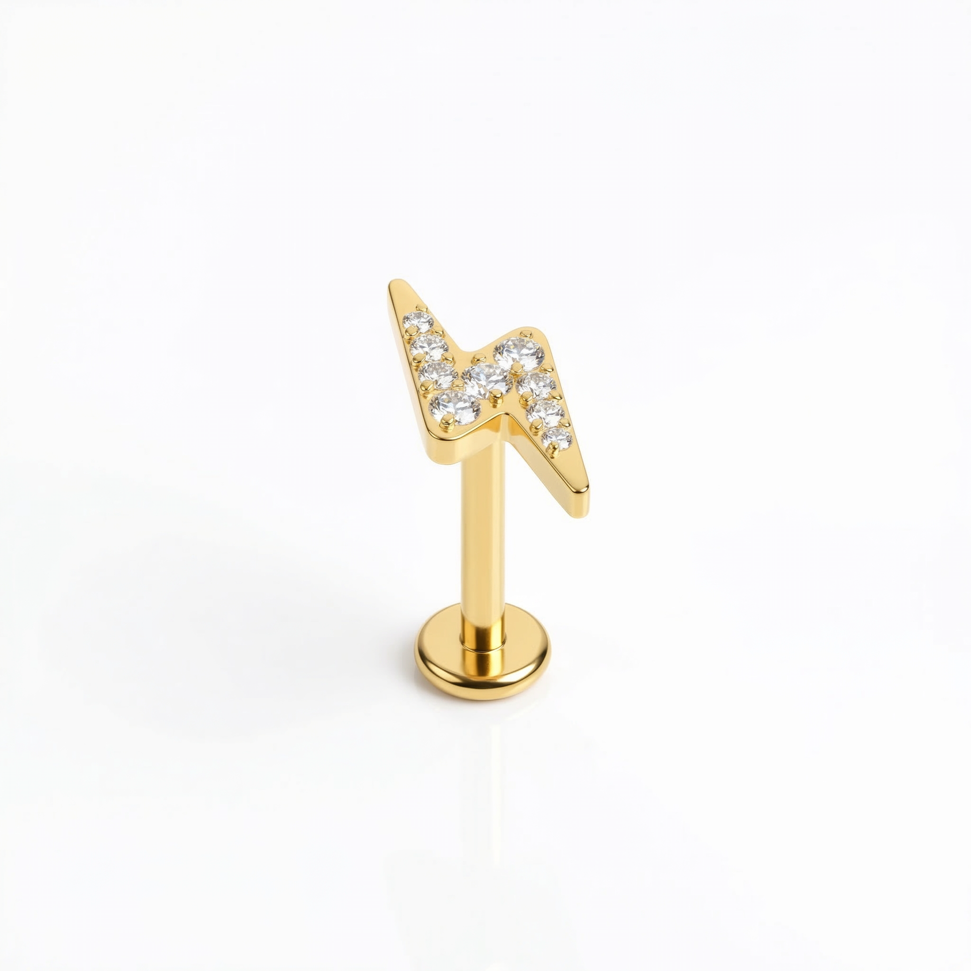 Cz Hidden Helix Piercing - 16G G23 titanium gold