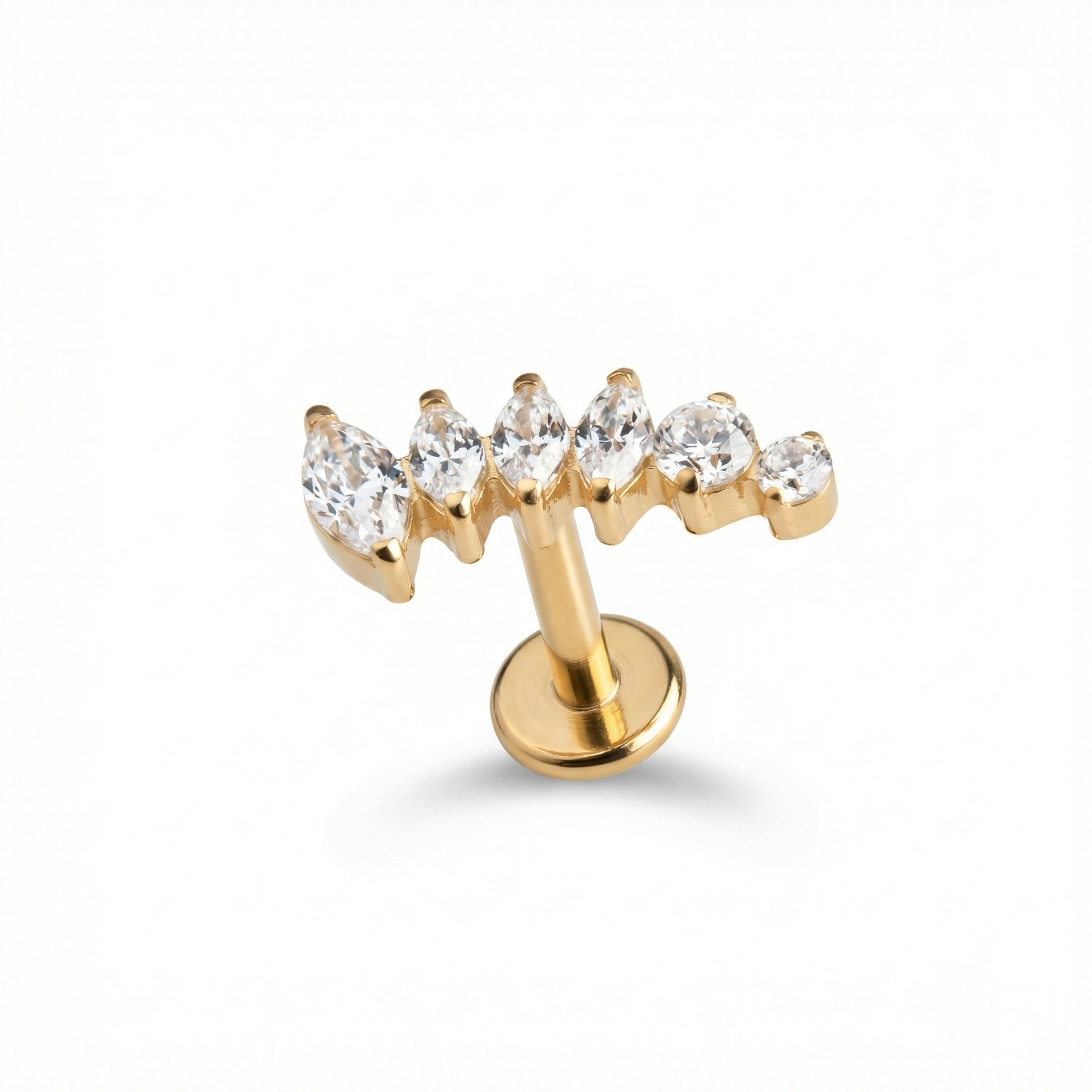 Labret Stud For Conch Piercing - 16G G23 titanium gold