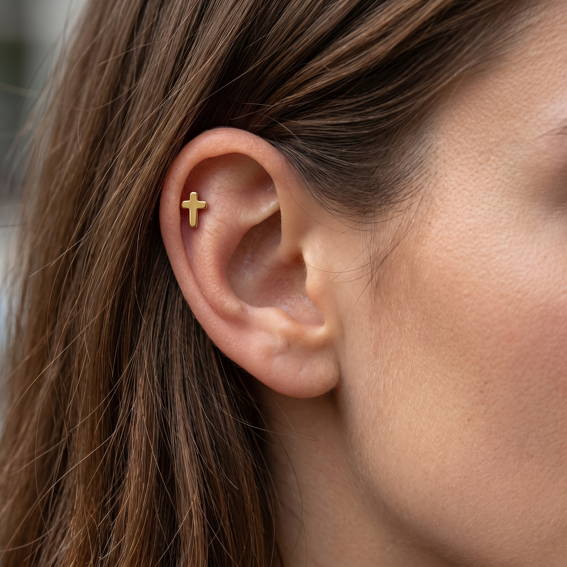 Minimalist Front Helix Piercing · helix jewelry stud