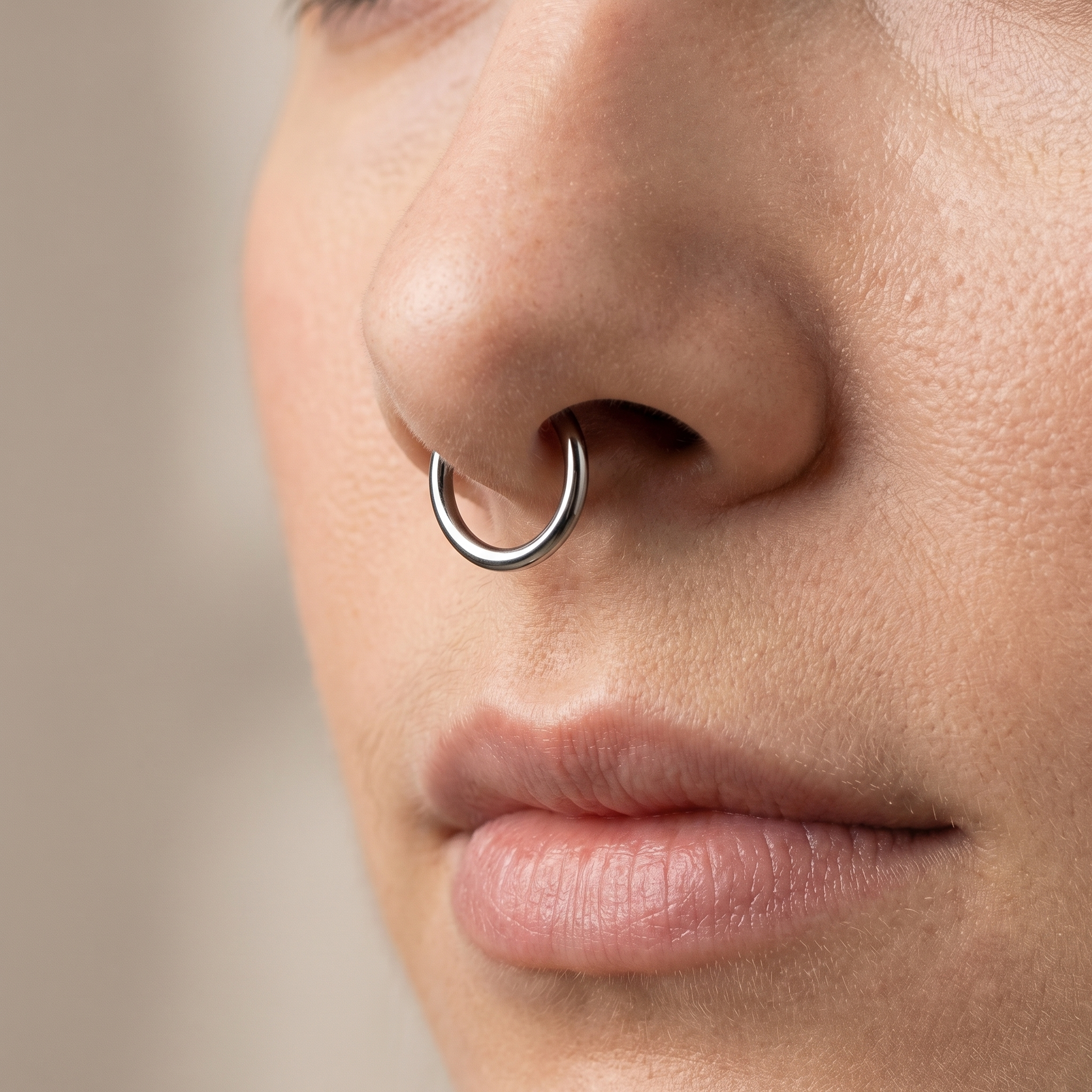Minimalist Piercing In Septum · septum jewelry stud