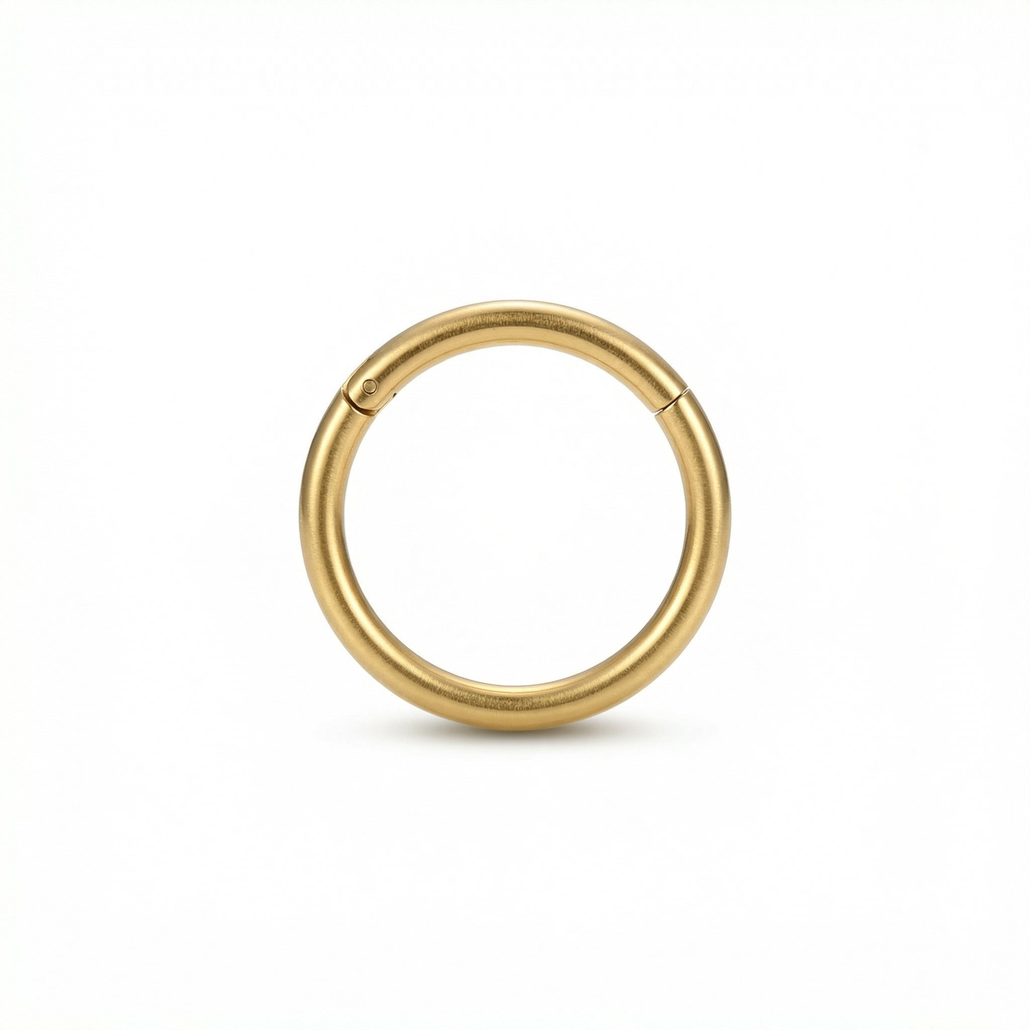 16G G23 titanium gold minimalist hinged clicker hoop ring in a medium