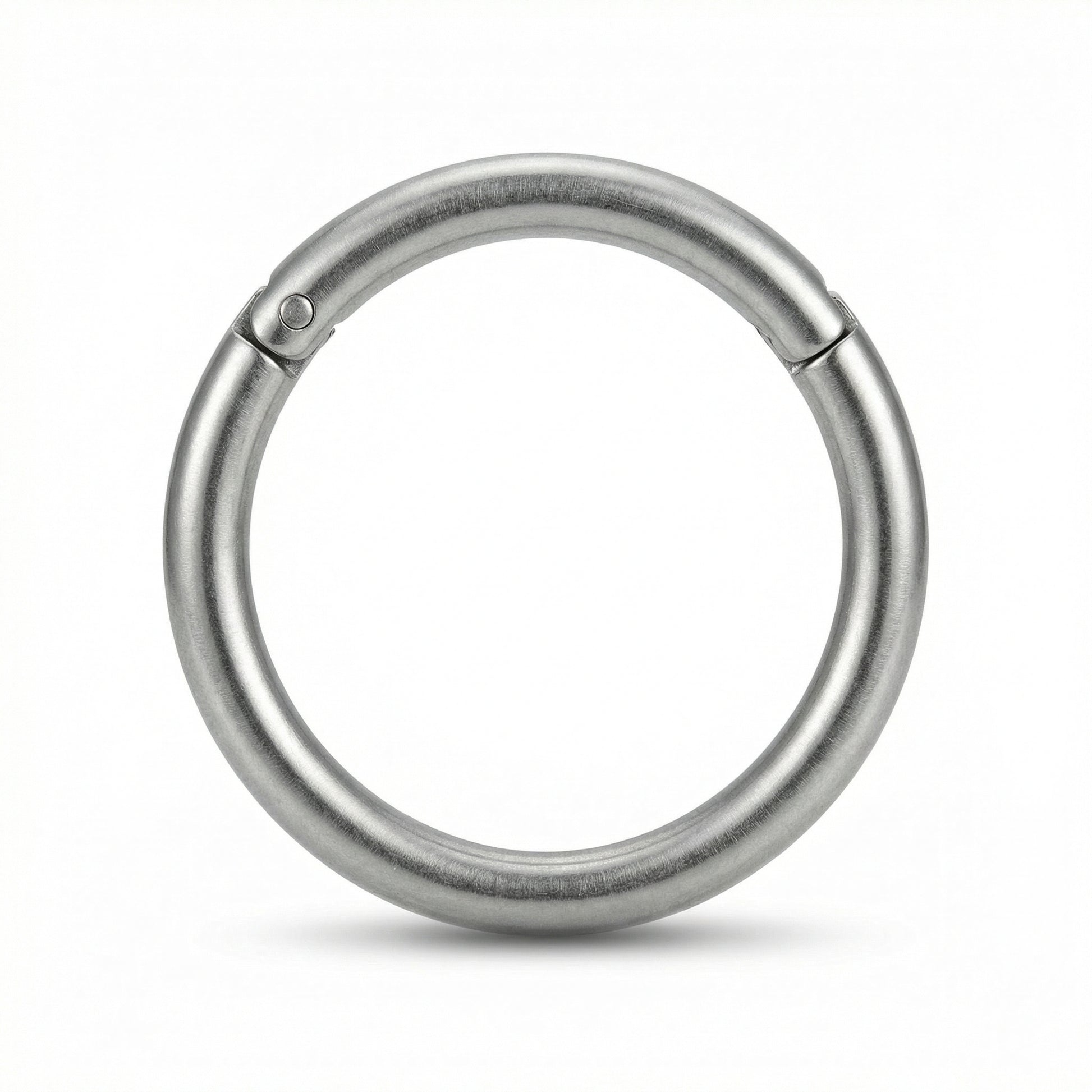 16G G23 titanium silver plain minimalist hinged clicker hoop in a large