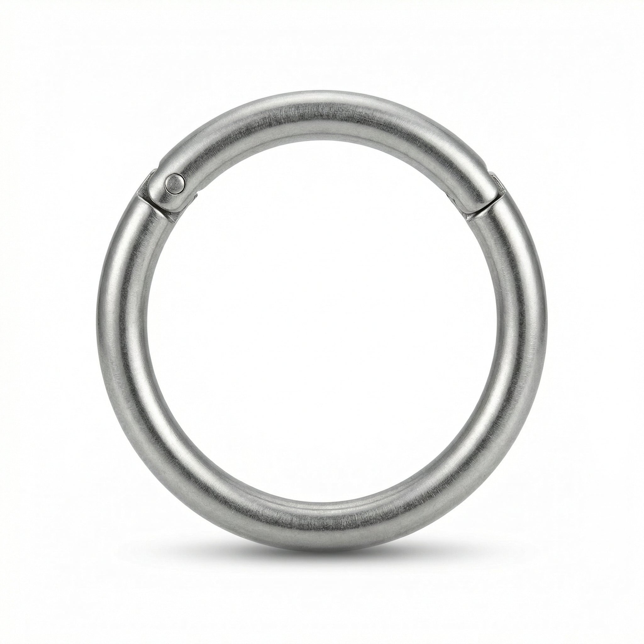 16G G23 titanium silver plain minimalist hinged clicker hoop in a large