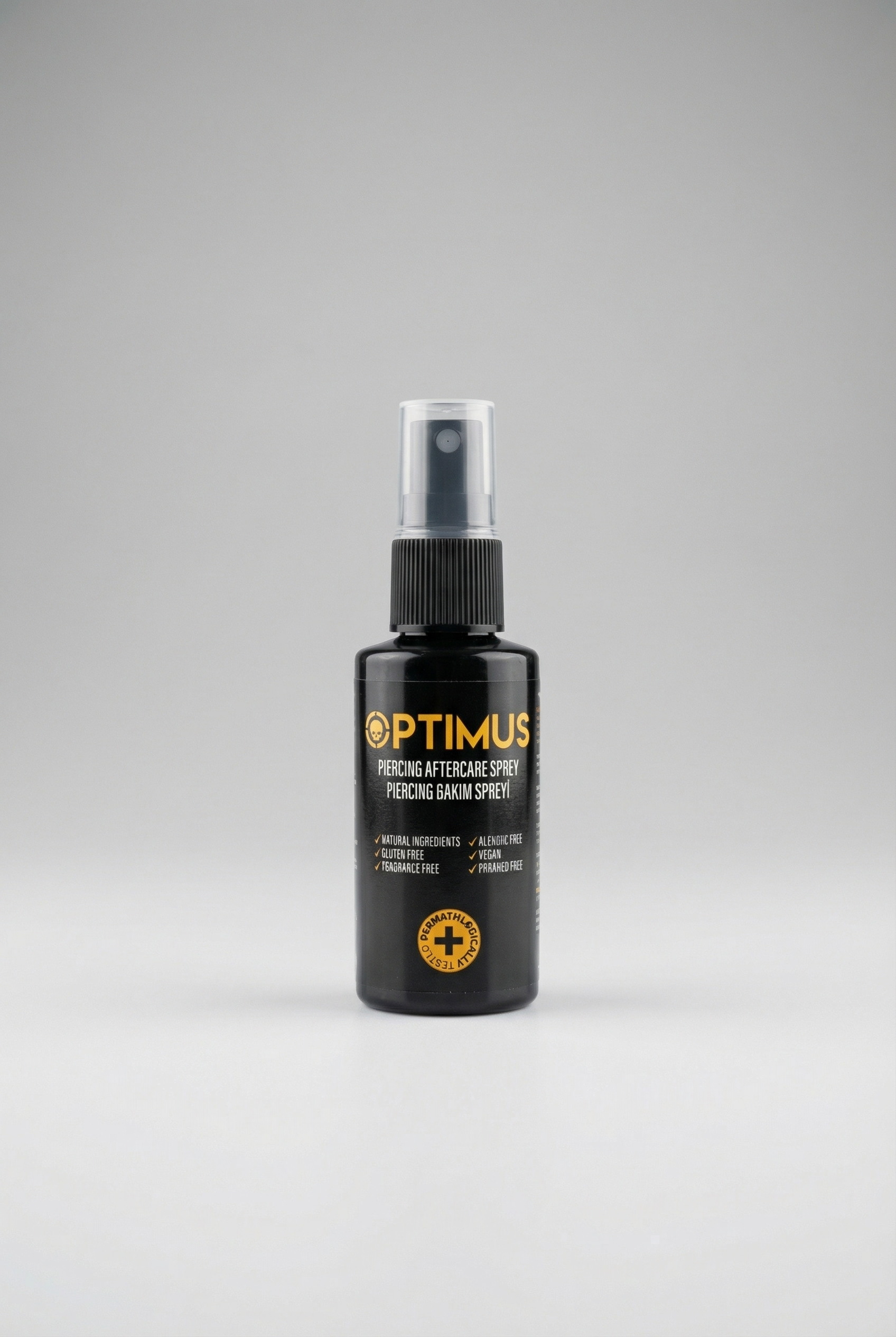 Natural piercing aftercare spray bottle — alcohol-free, vegan, hypoallergenic