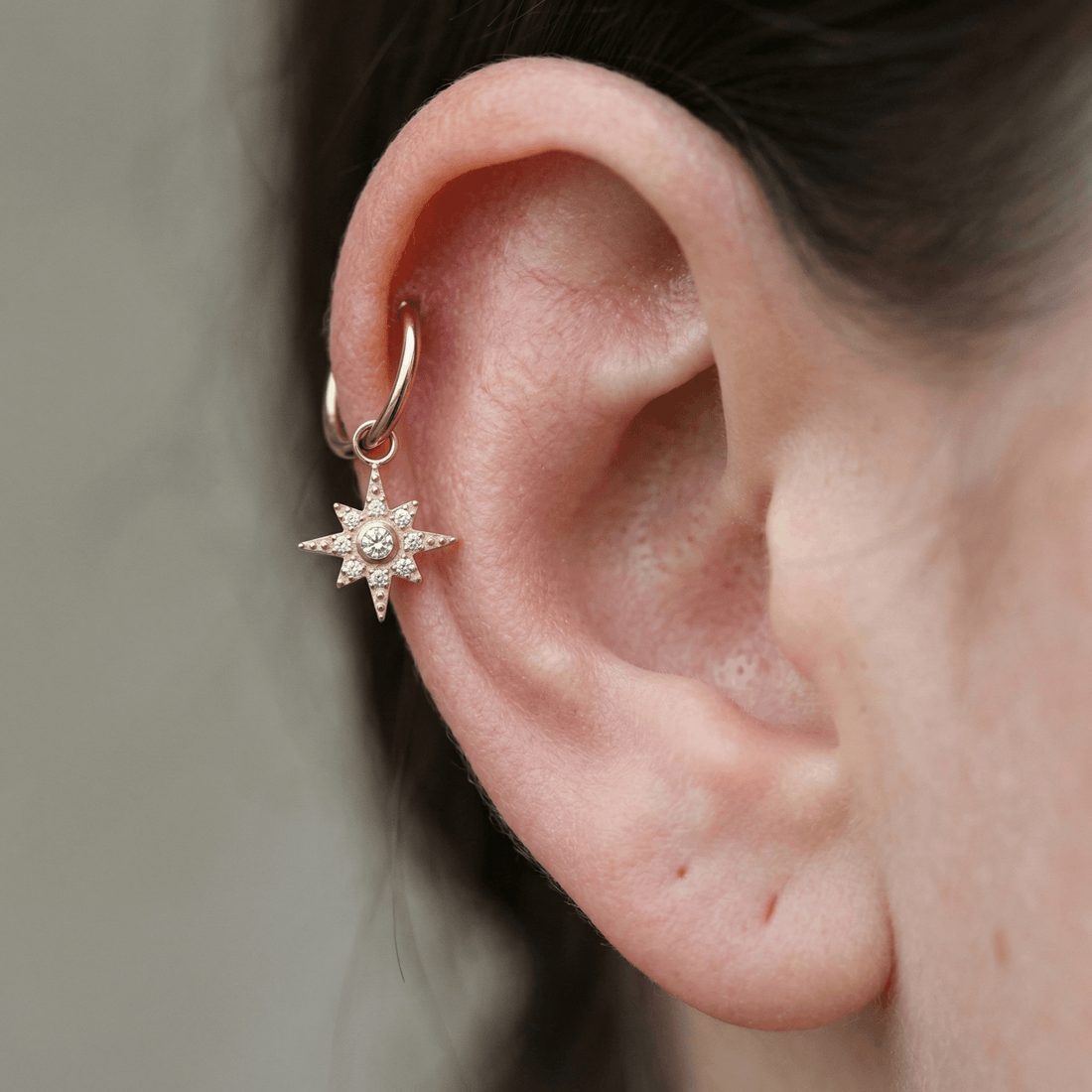 North Front Helix Piercing · helix jewelry stud