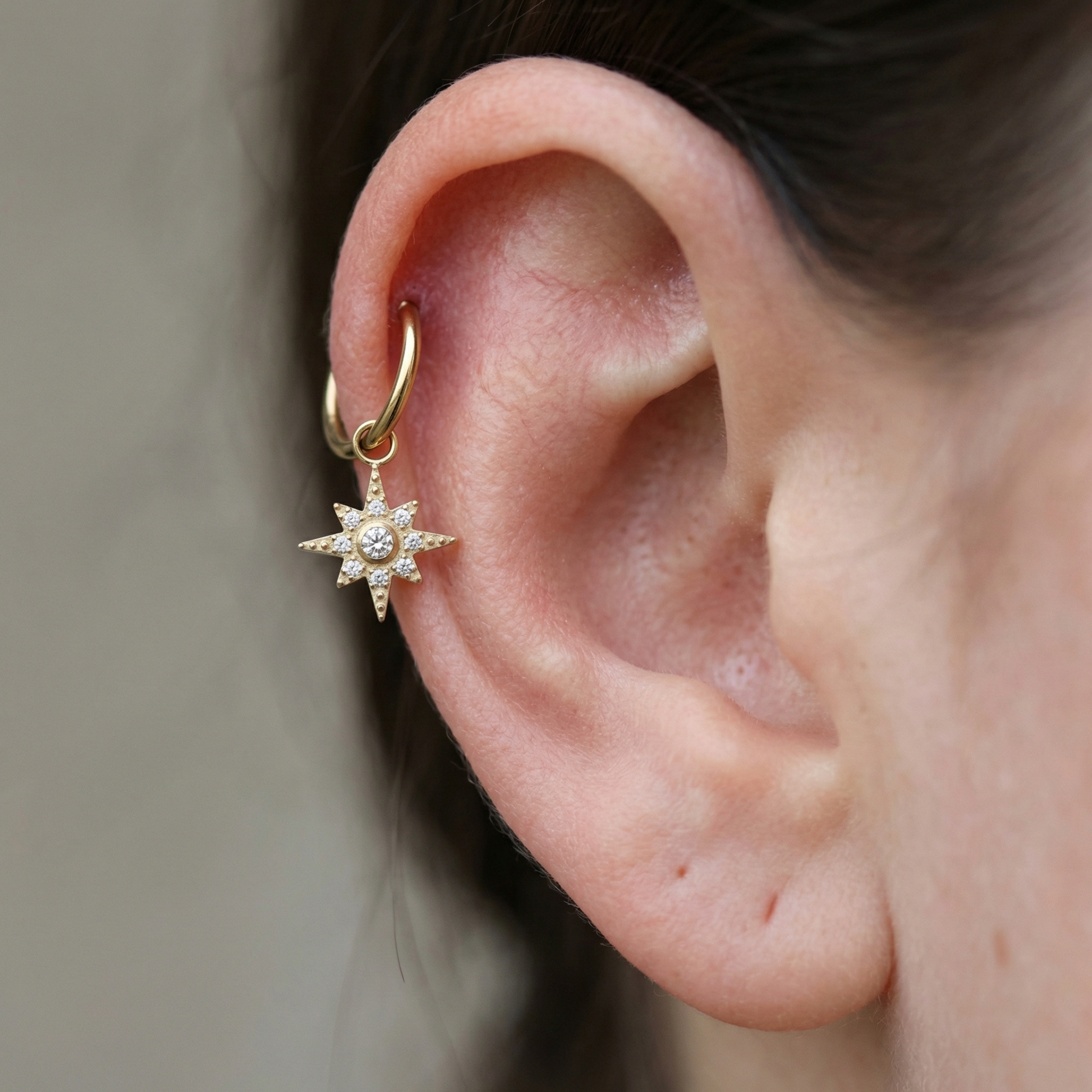 North Front Helix Piercing · helix jewelry stud