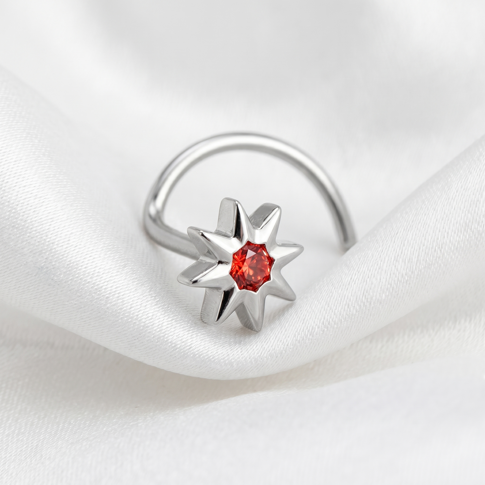 north star nose stud size chart — 0.8 mm 20G, 6 mm length, G23 titanium