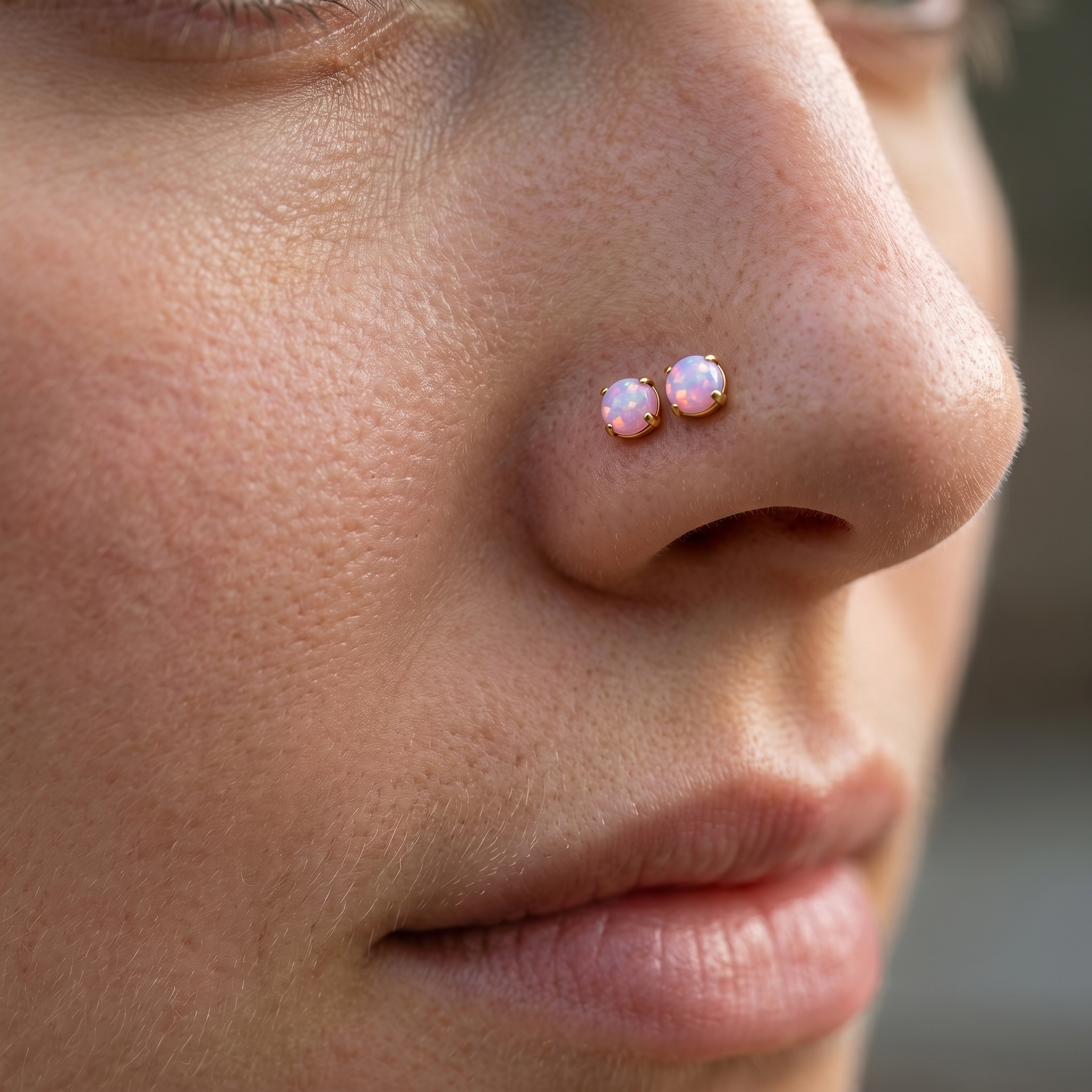 Titanium Nose Piercing Jewelry · double nose stud