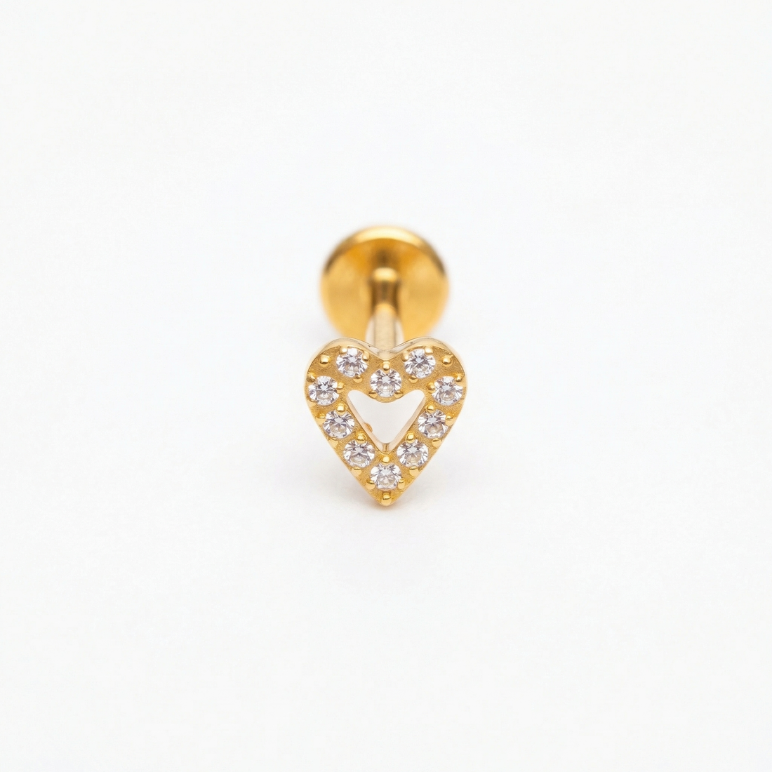 Paved Hidden Helix Piercing · double helix stud