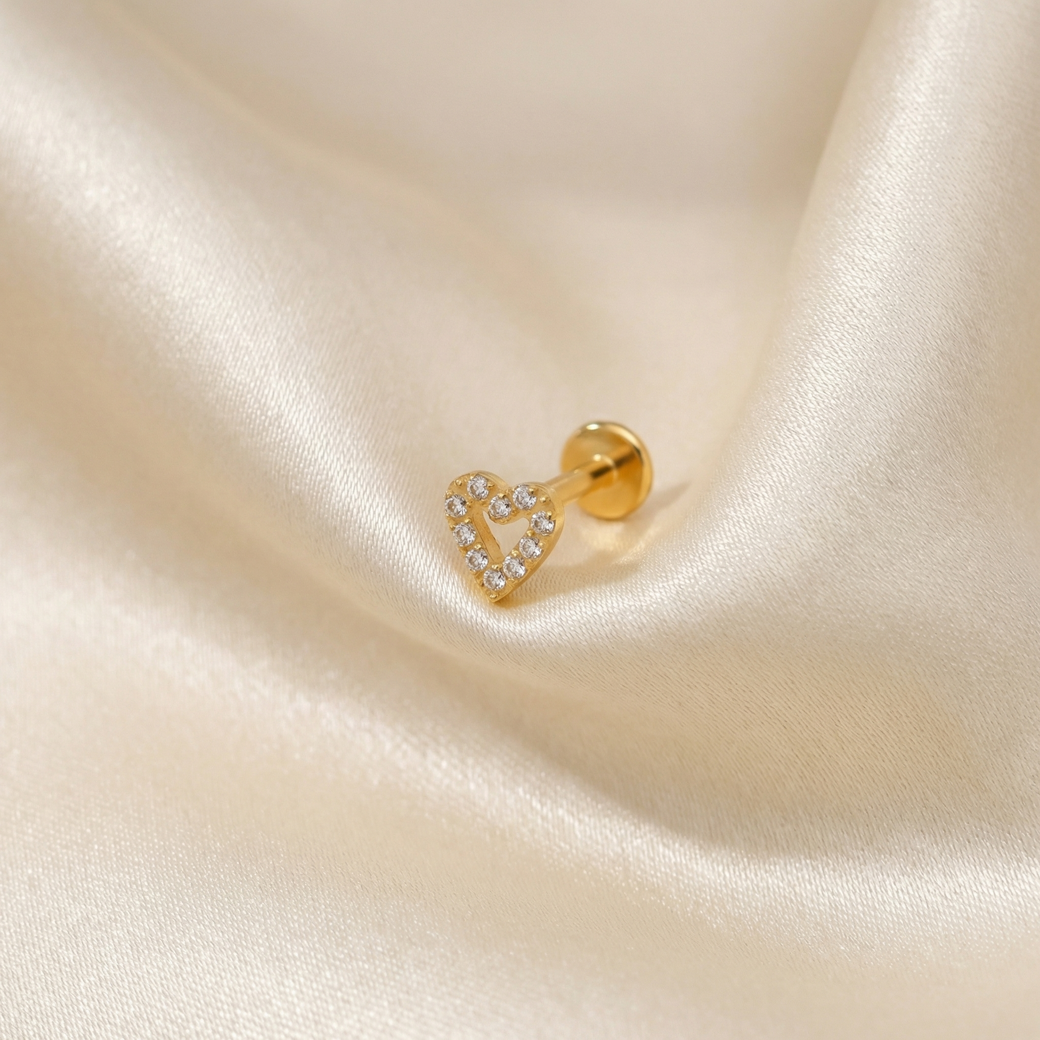 Paved Hidden Helix Piercing - Gold romantic cartilage resting