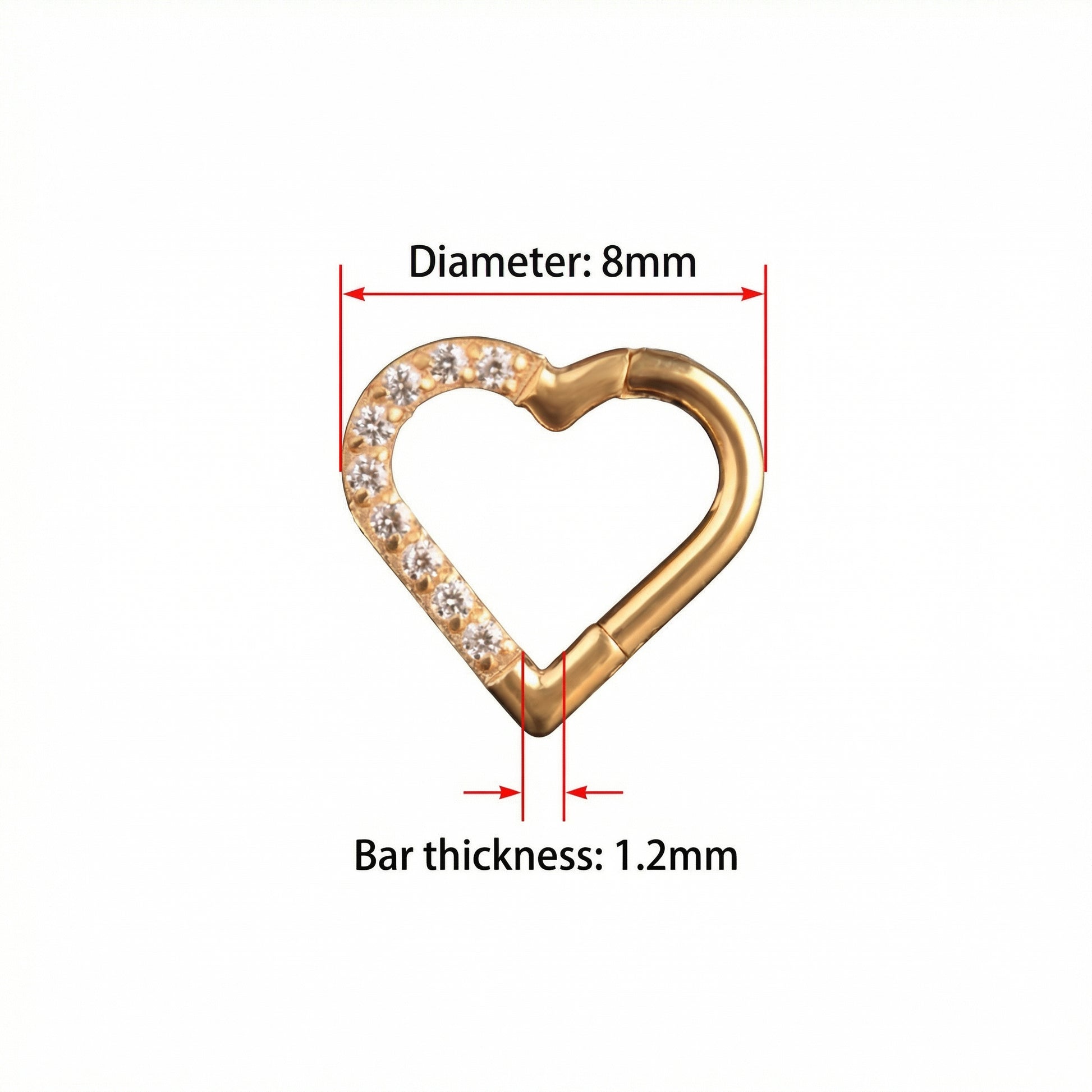 Romantic Piercing In Septum - Size chart diagram for