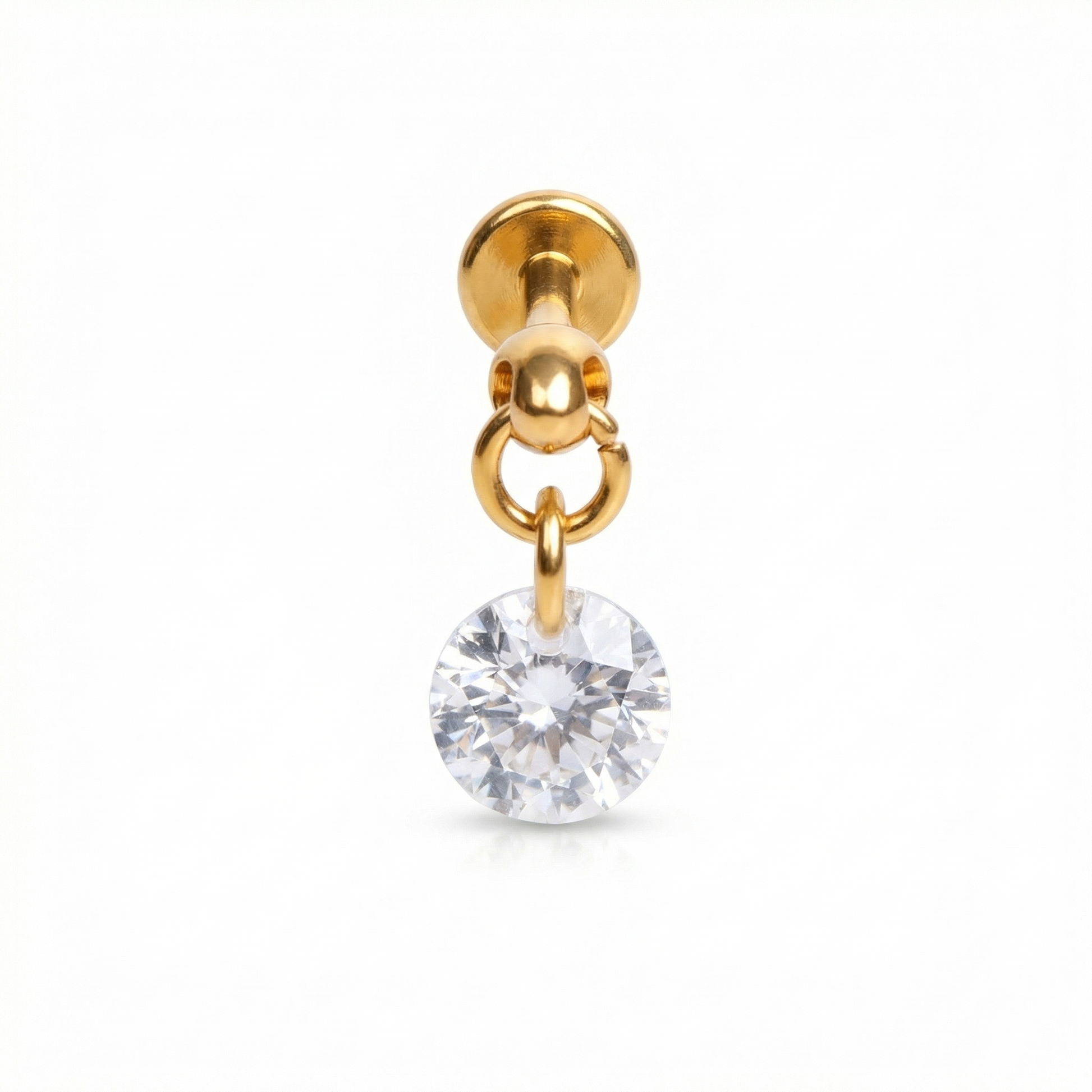 Round Front Helix Piercing - Gold G23 titanium round