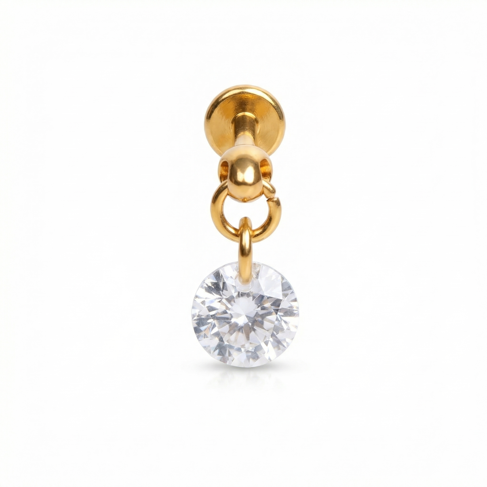 Round Front Helix Piercing - Gold G23 titanium round