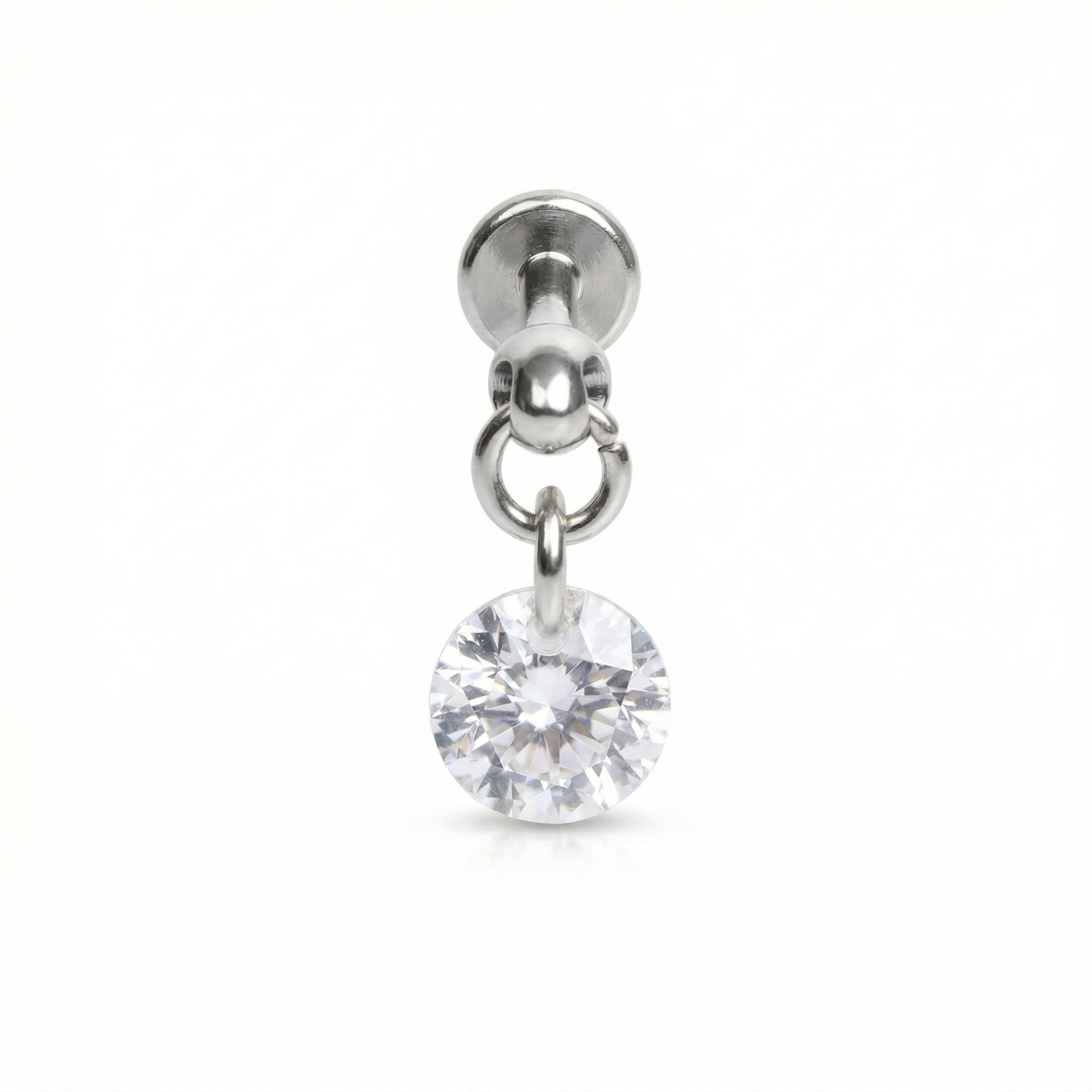 Round Front Helix Piercing - Silver G23 titanium round
