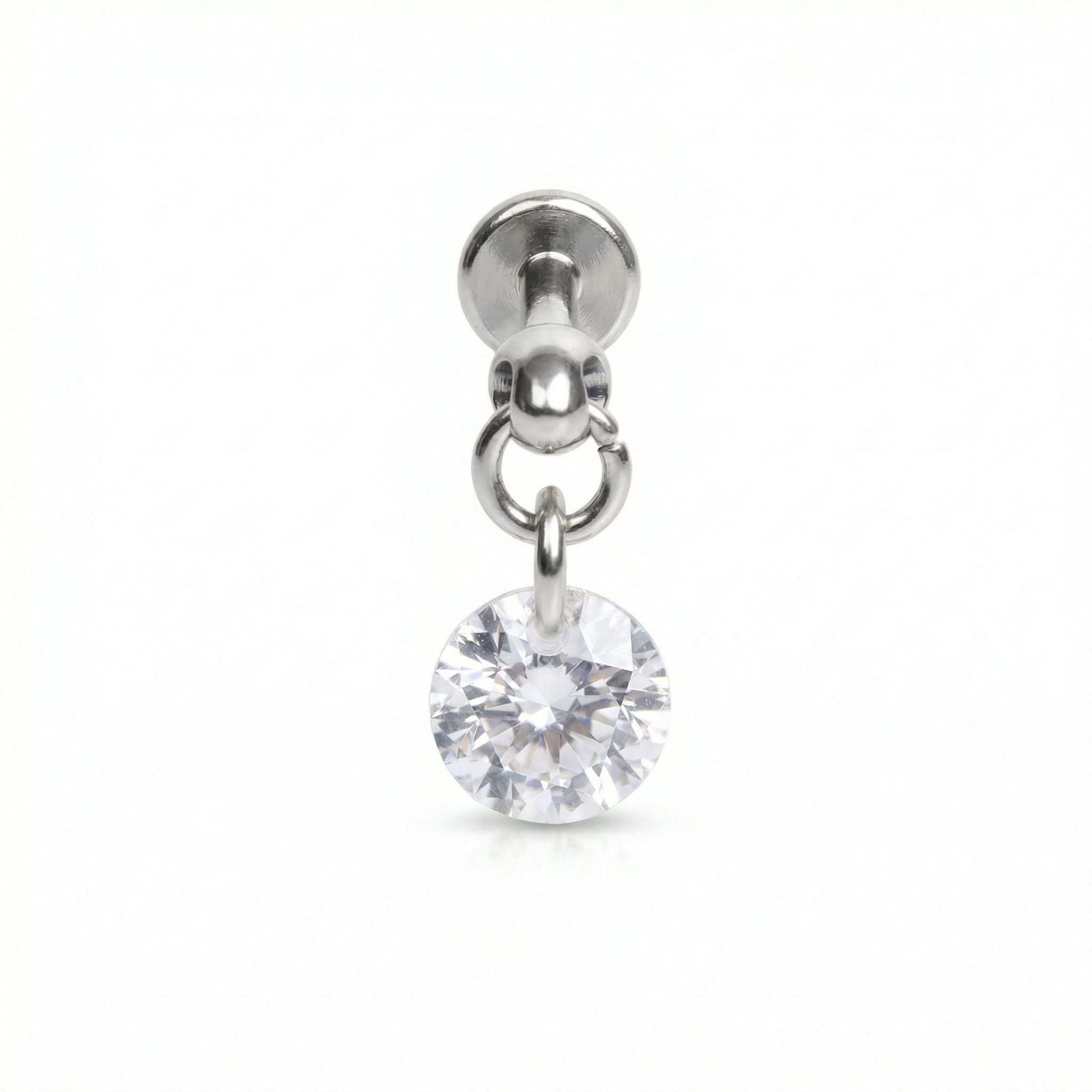 Round Front Helix Piercing - Silver G23 titanium round