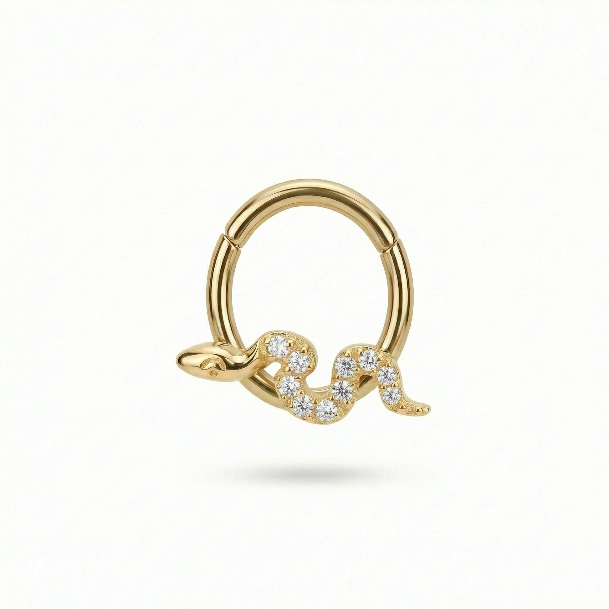Snake Daith Piercing Jewelry - 16G G23 titanium gold