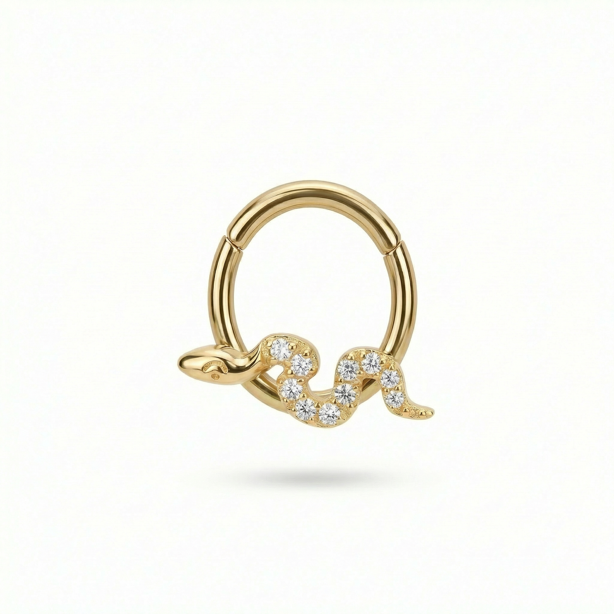 Snake Daith Piercing Jewelry - 16G G23 titanium gold