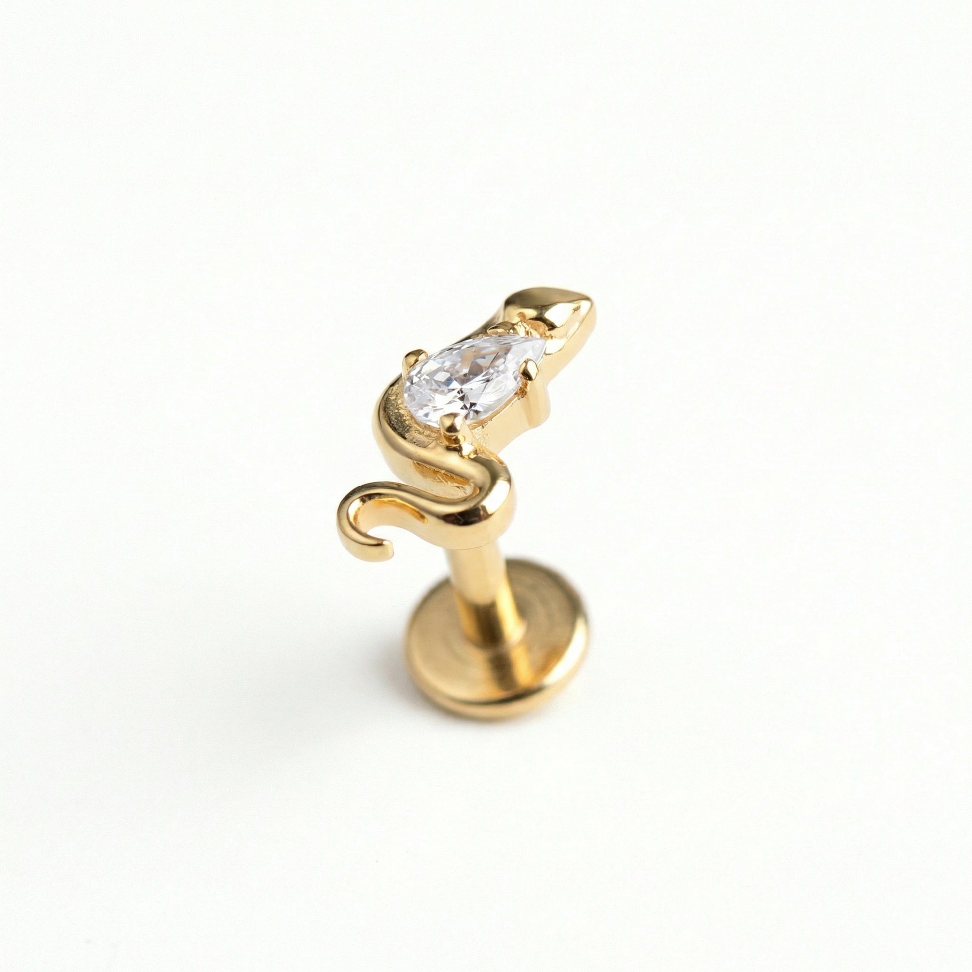 Forward Helix Ear Piercing - 16G G23 titanium gold