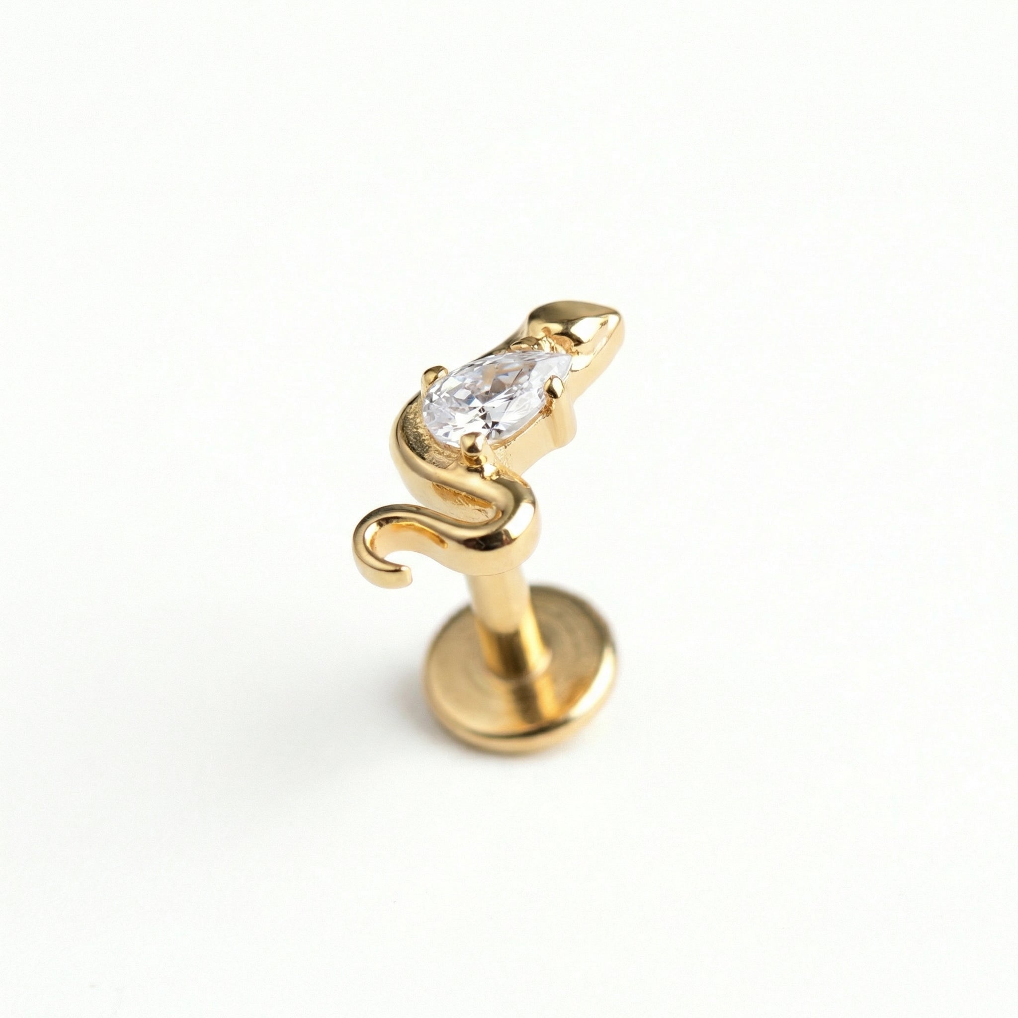 Forward Helix Ear Piercing - 16G G23 titanium gold
