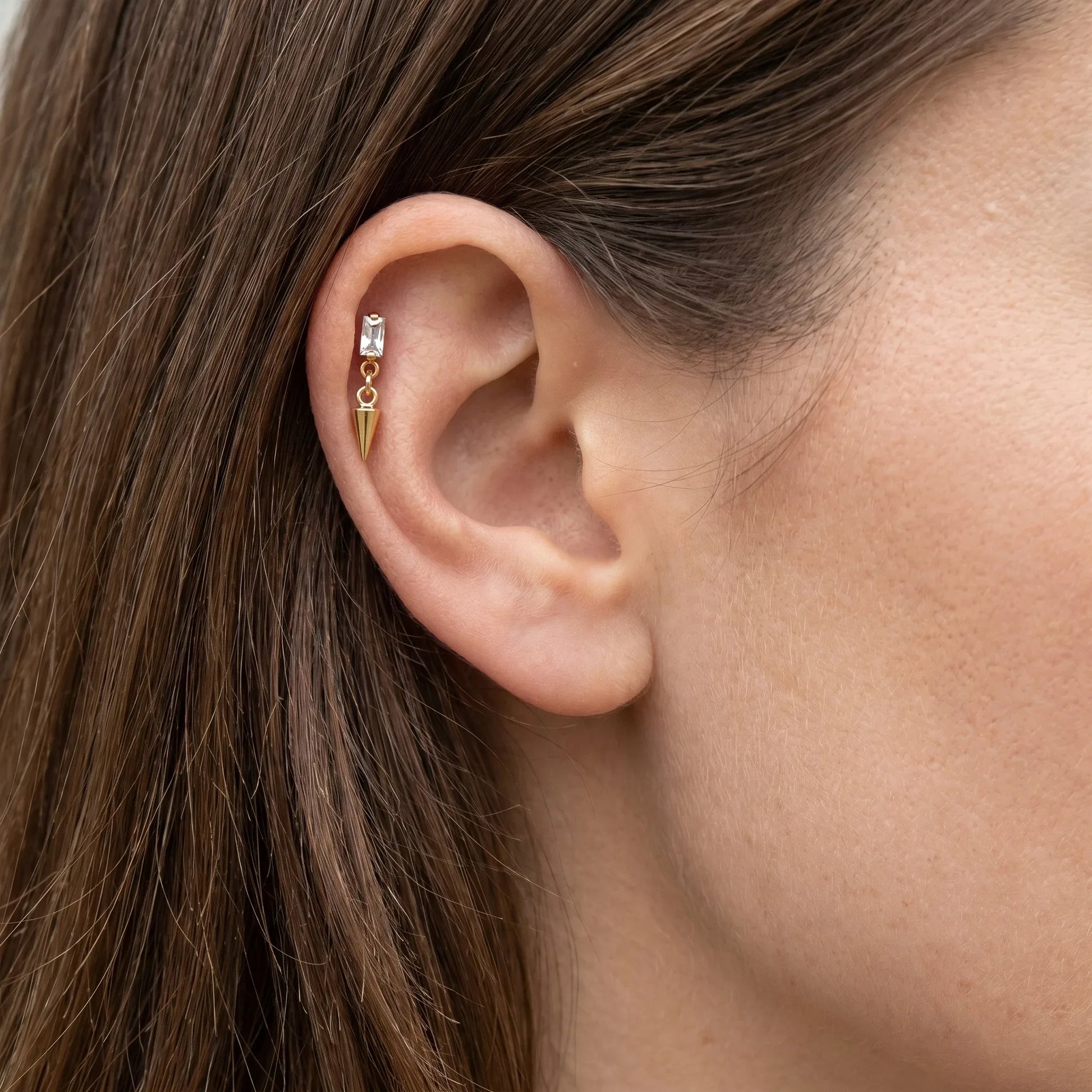 Spike Front Helix Piercing · helix jewelry stud