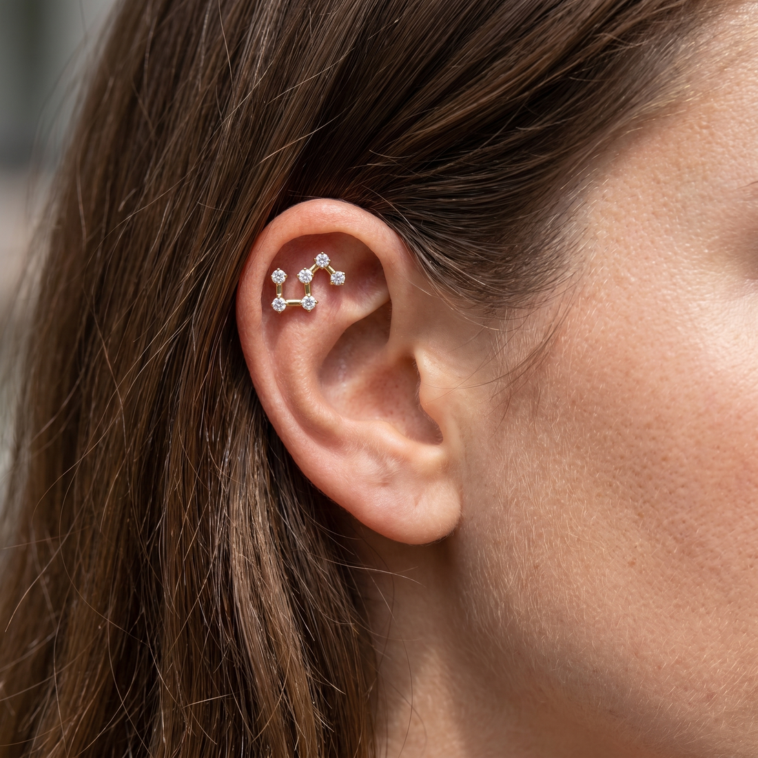 Star Hidden Helix Piercing · helix jewelry stud