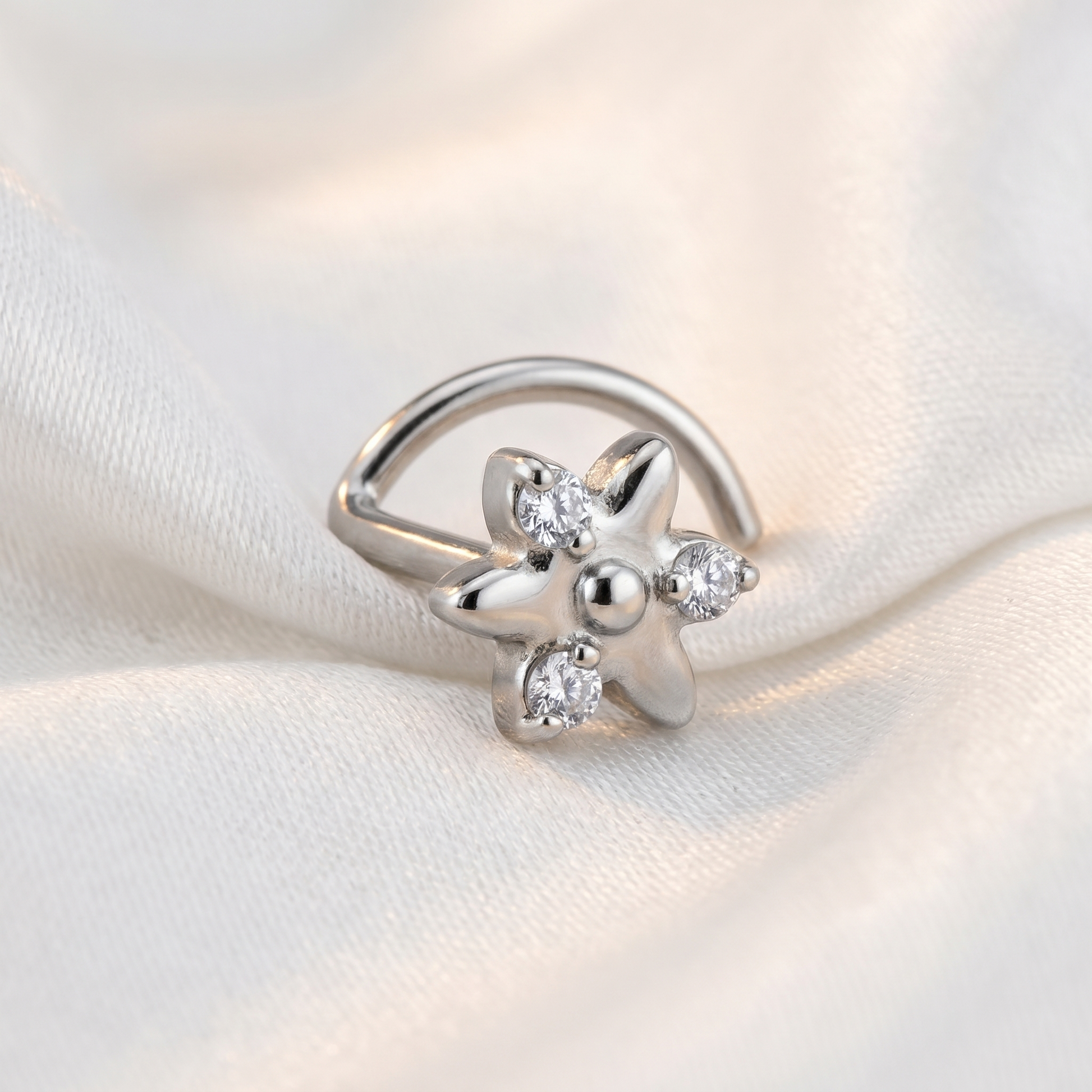 star nose stud in gold on a white background — G23 titanium 20G