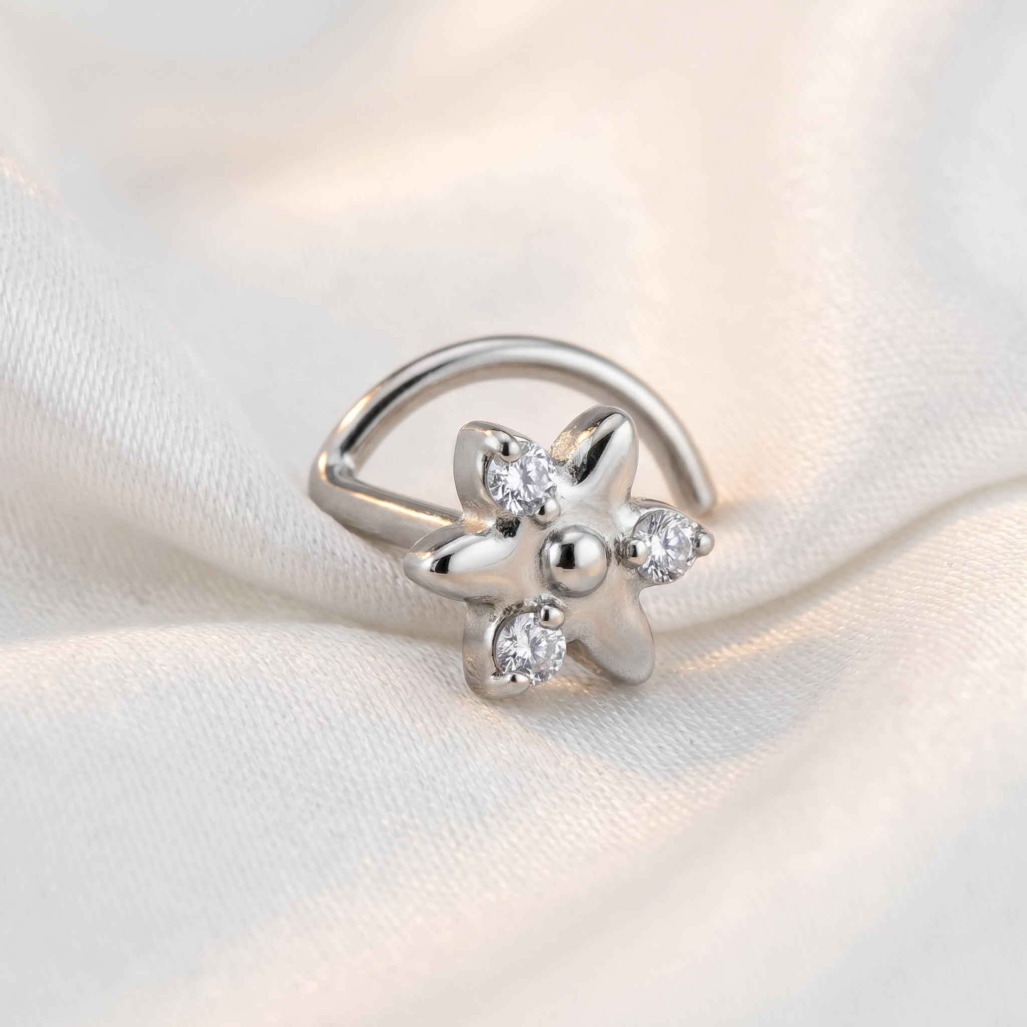 star nose stud in gold on a white background — G23 titanium 20G