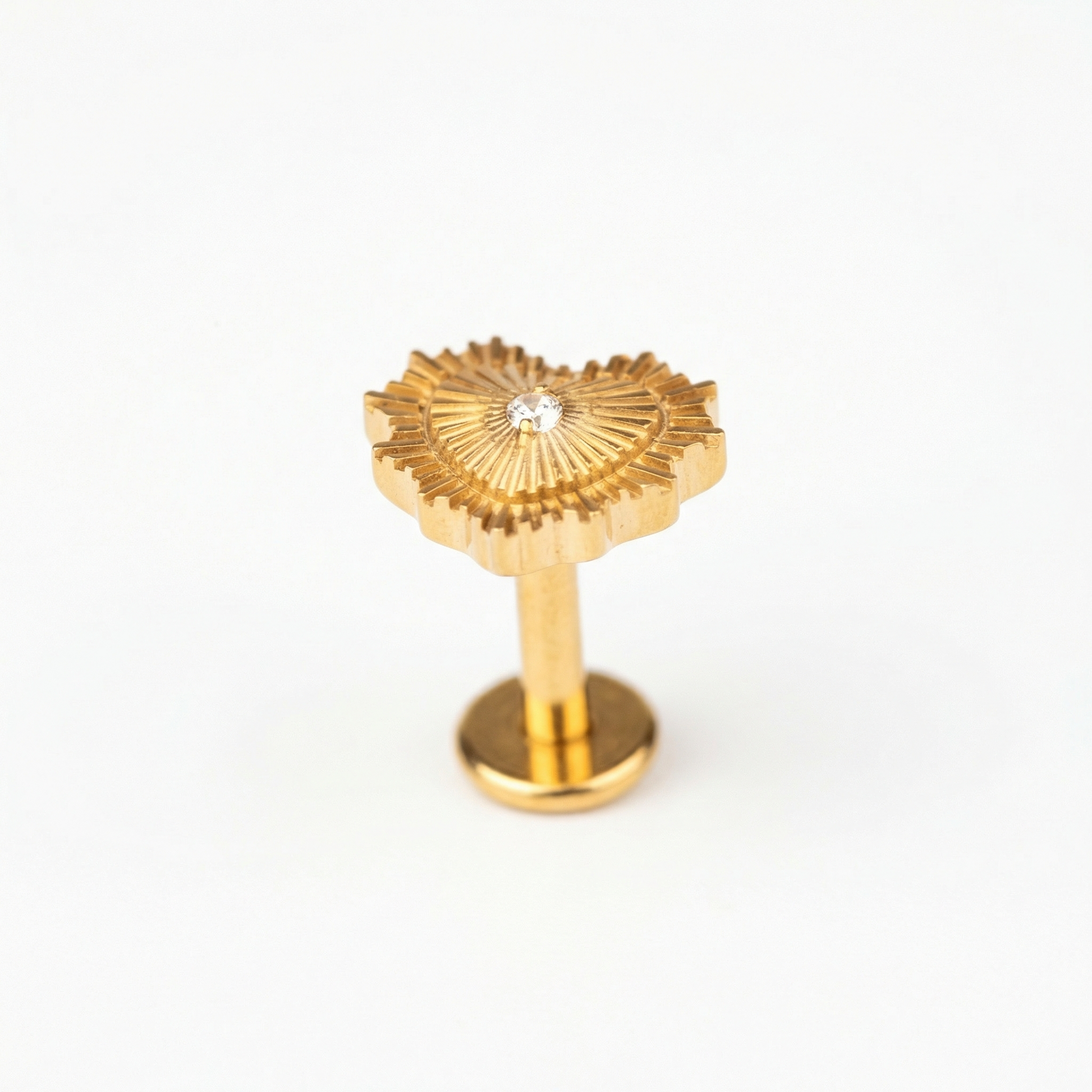 Sunburst Front Helix Piercing - 16G G23 titanium gold