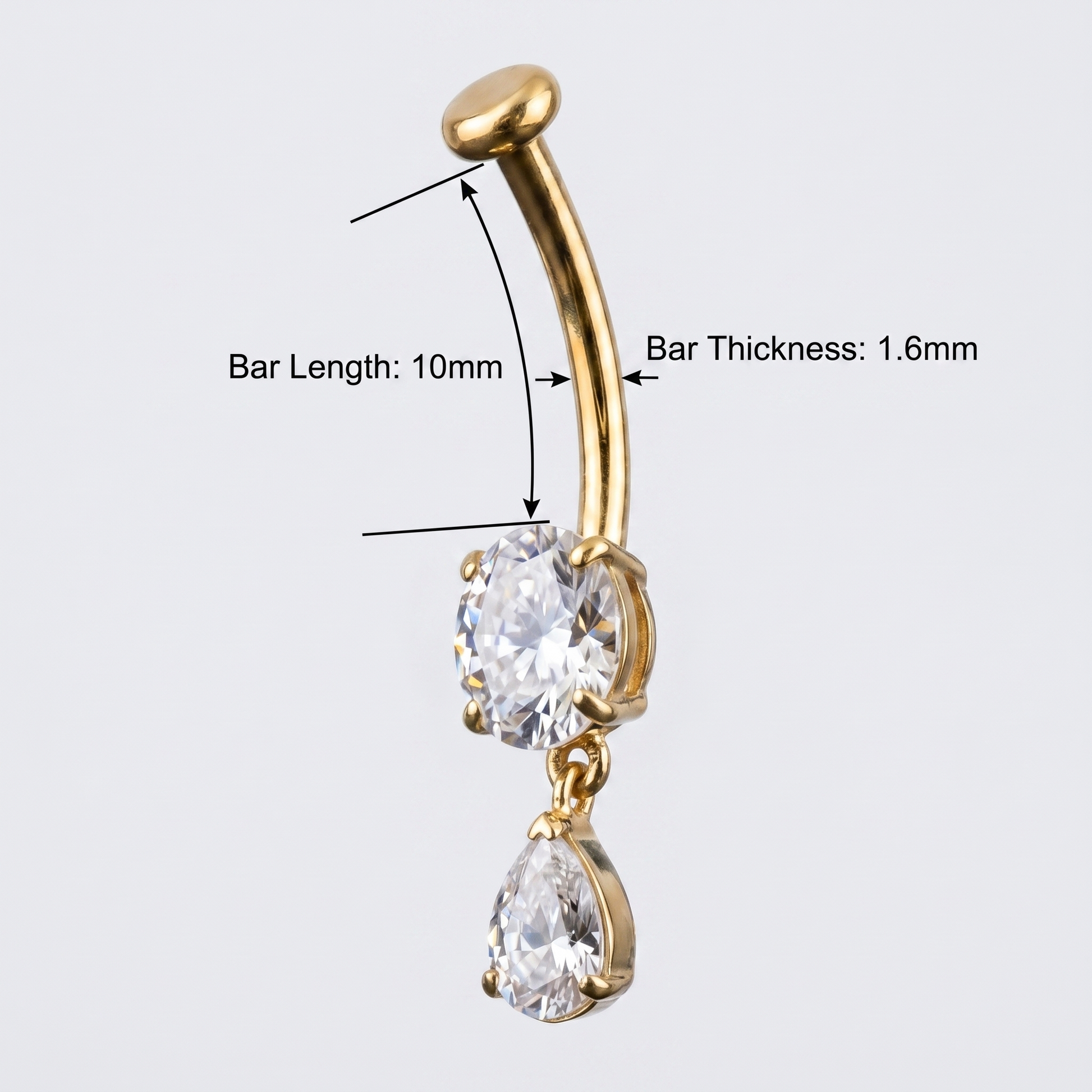 Belly Button Piercing Healing - Gold 14g gold navel