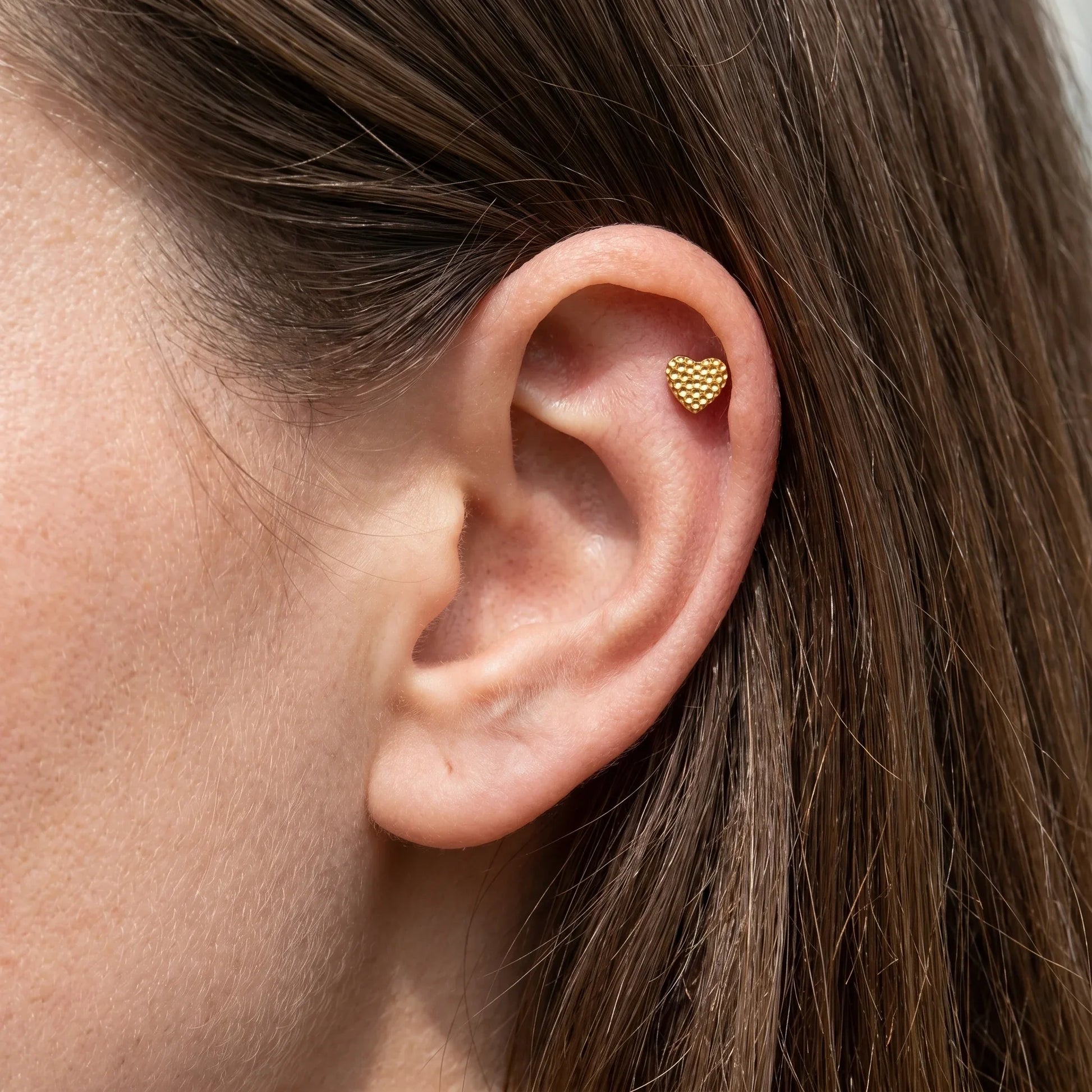 Textured Front Helix Piercing · helix jewelry stud
