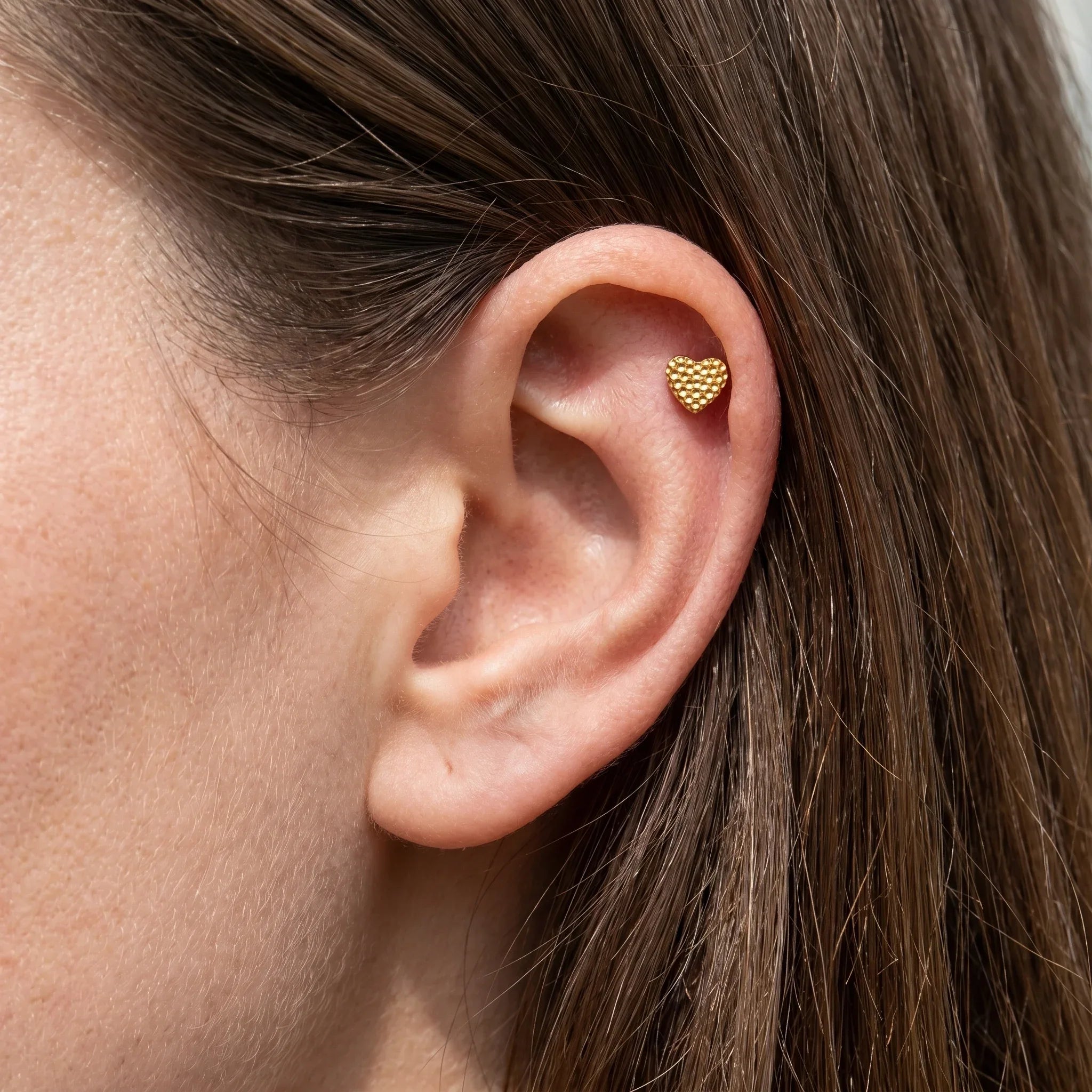 Textured Front Helix Piercing · helix jewelry stud