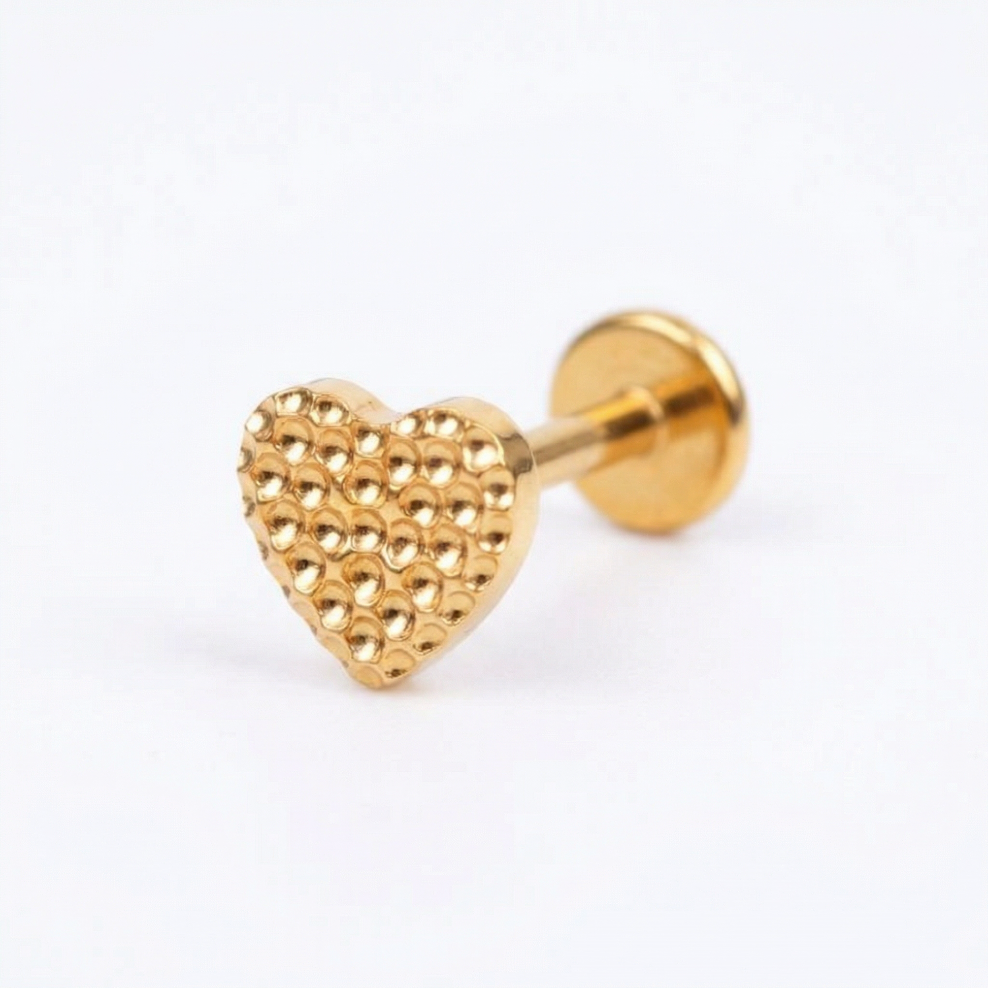 Textured Front Helix Piercing - Single gold titanium isolated