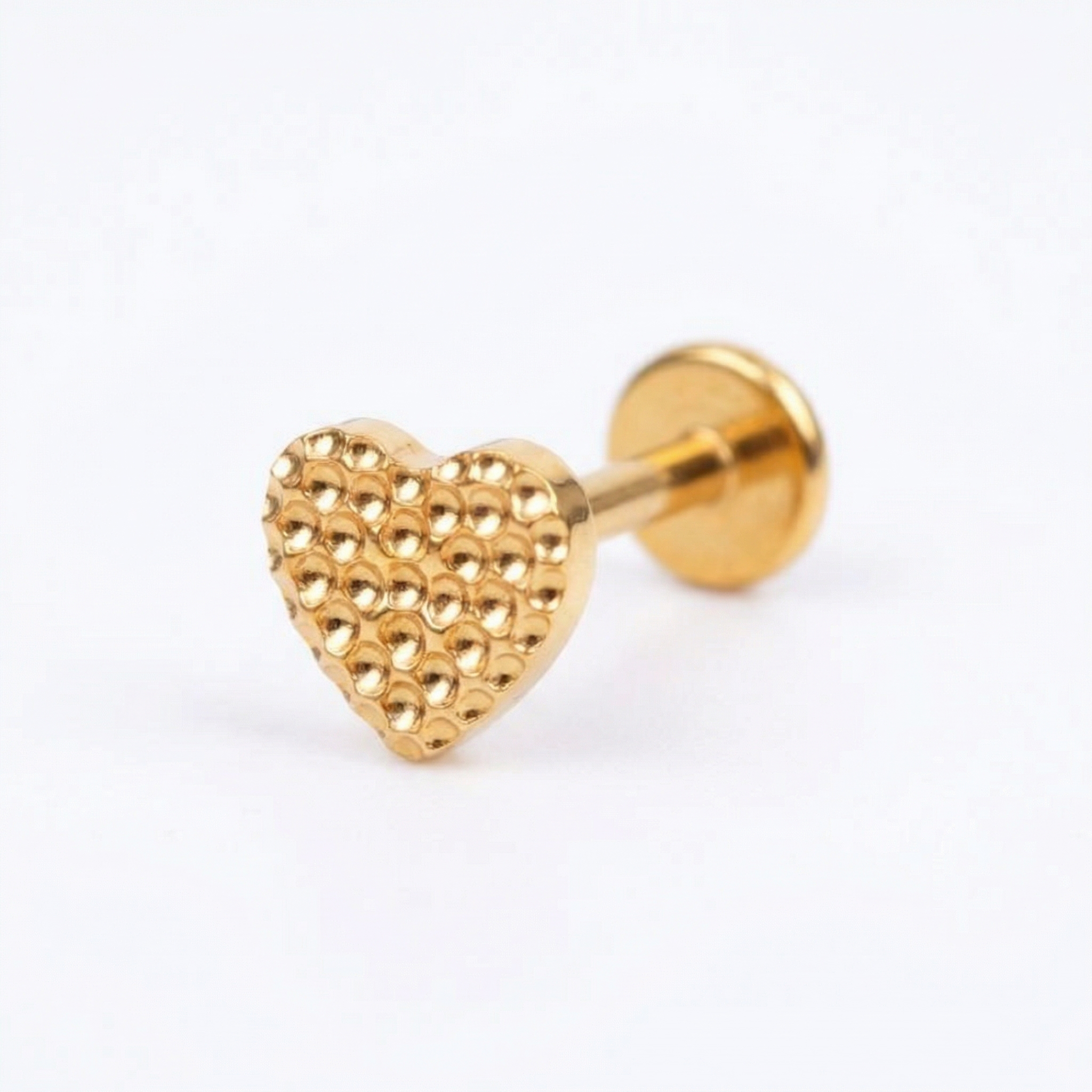 Textured Front Helix Piercing - Single gold titanium isolated