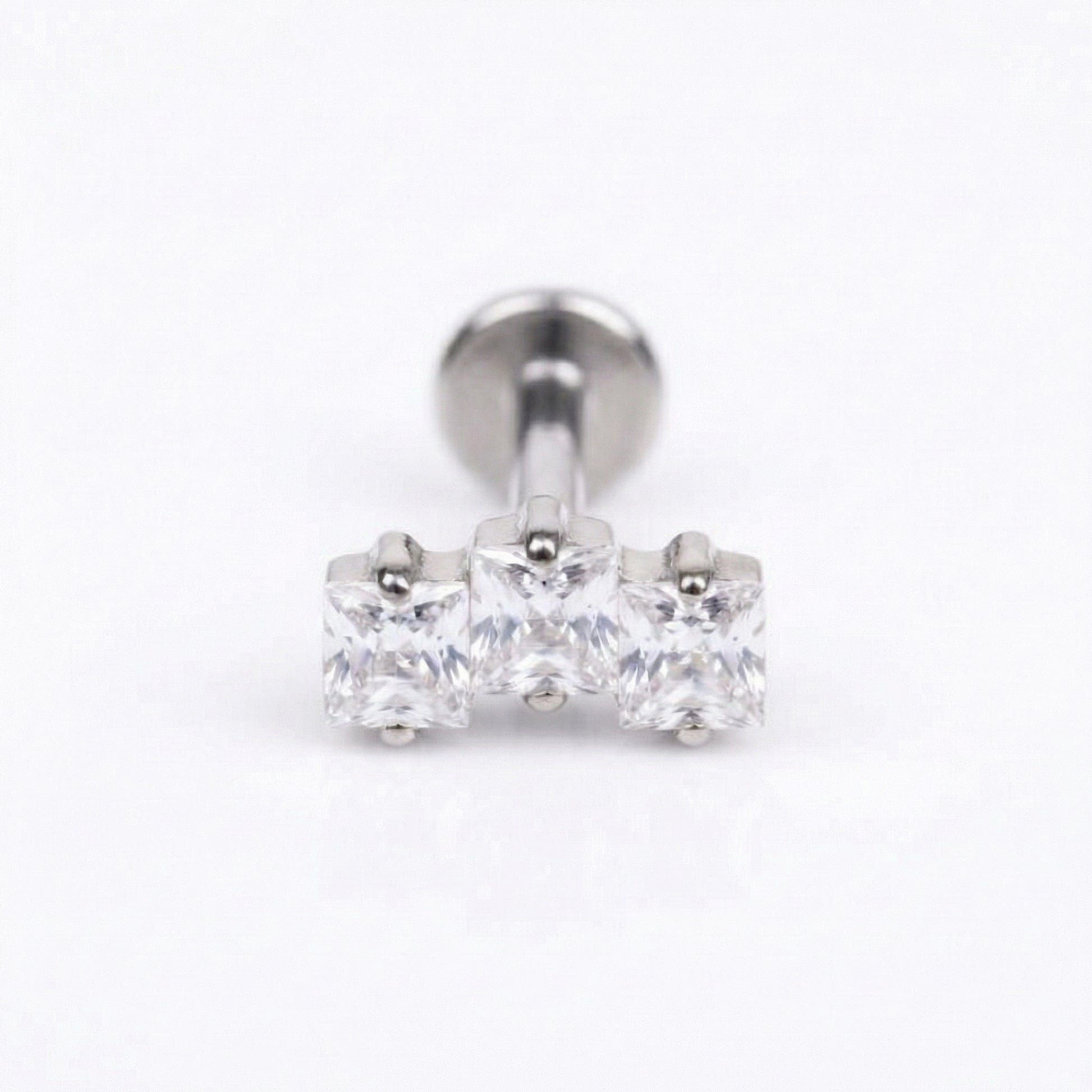 Zircon Helix Ear Piercing - Single silver 16g faux