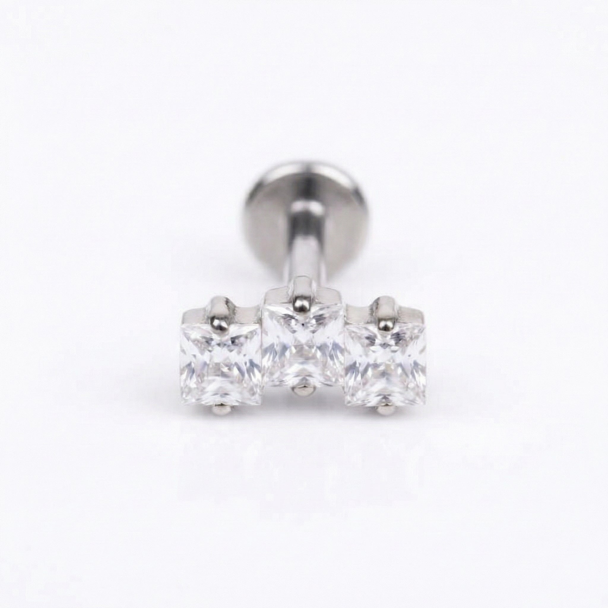 Zircon Helix Ear Piercing - Single silver 16g faux