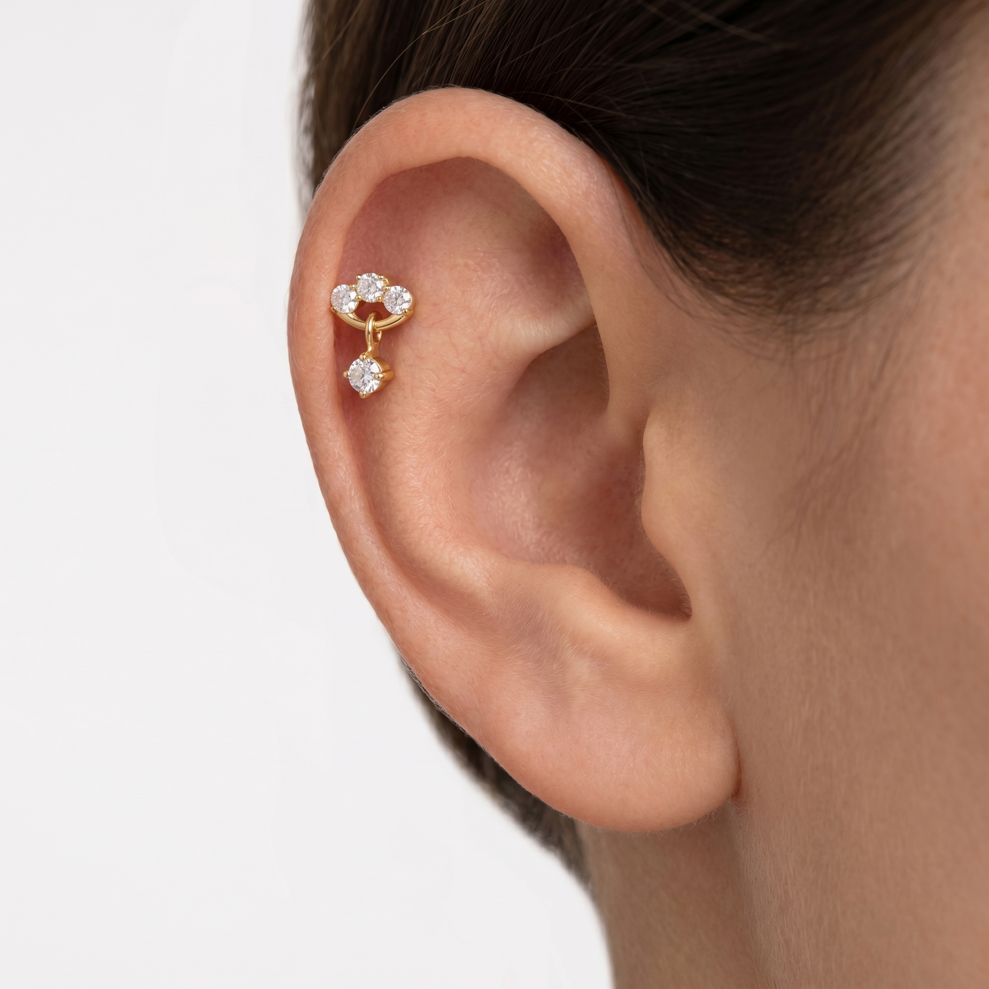 Zircon Forward Helix Piercing · helix jewelry stud