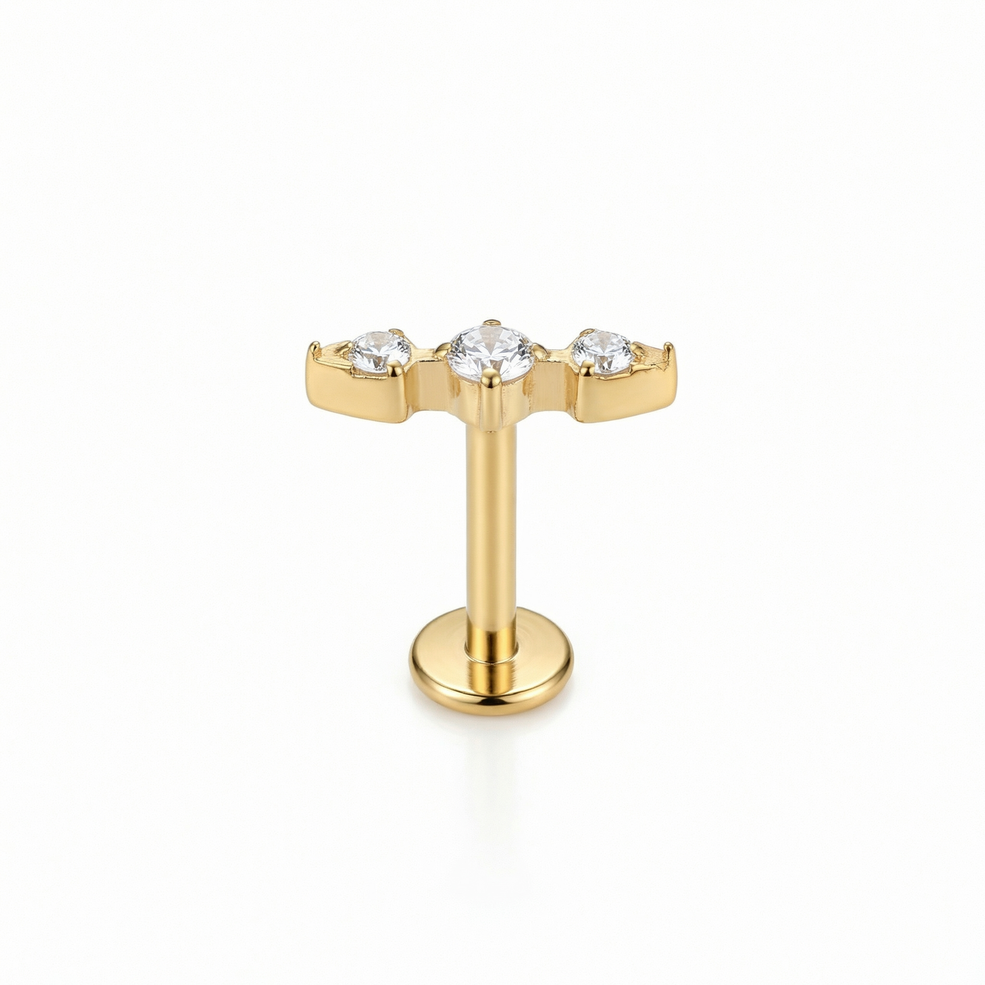 Tragus And Antitragus Piercing - 16G G23 titanium gold