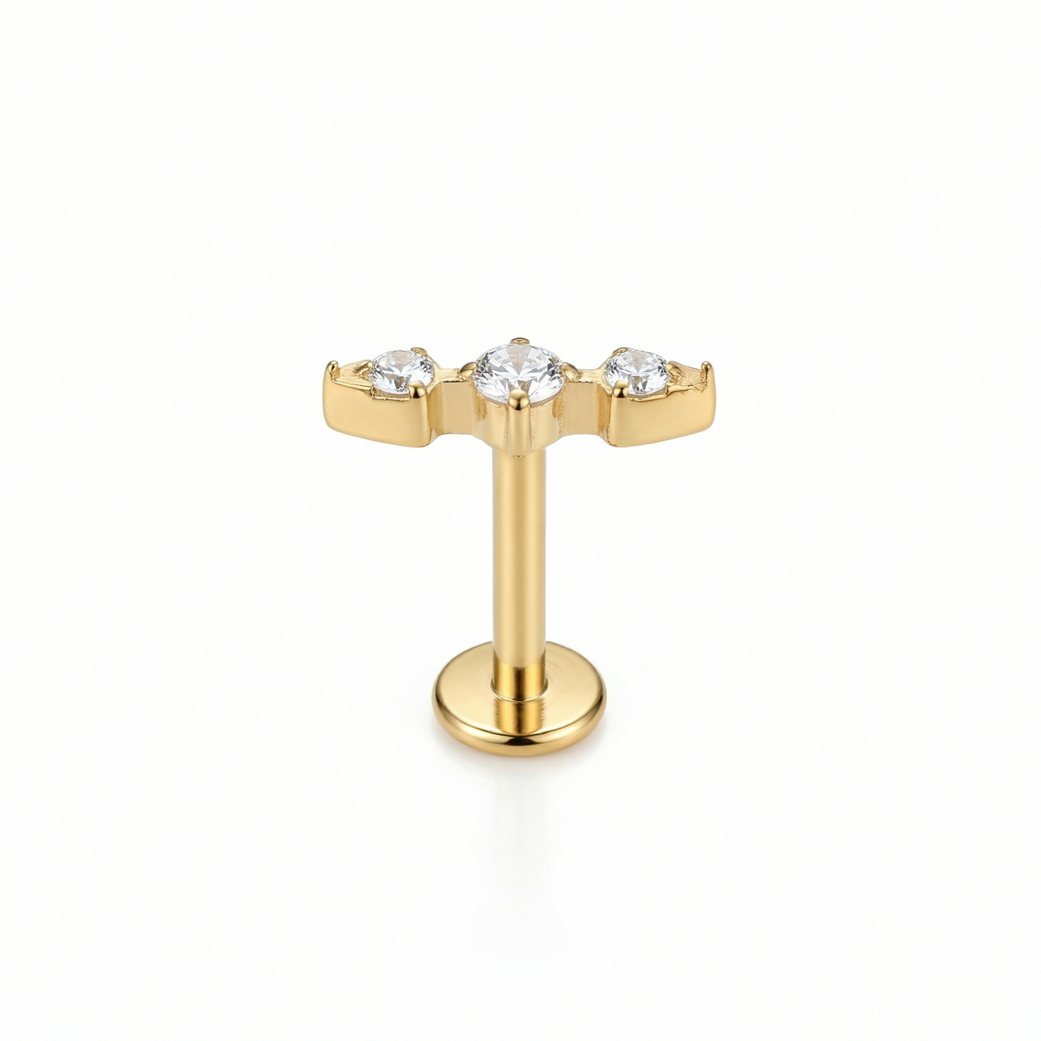 Tragus And Antitragus Piercing - 16G G23 titanium gold