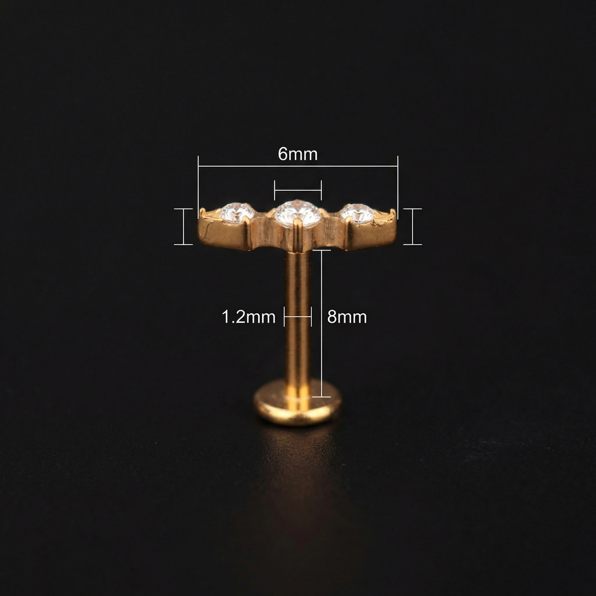 Tragus And Antitragus Piercing - Sizing chart diagram for