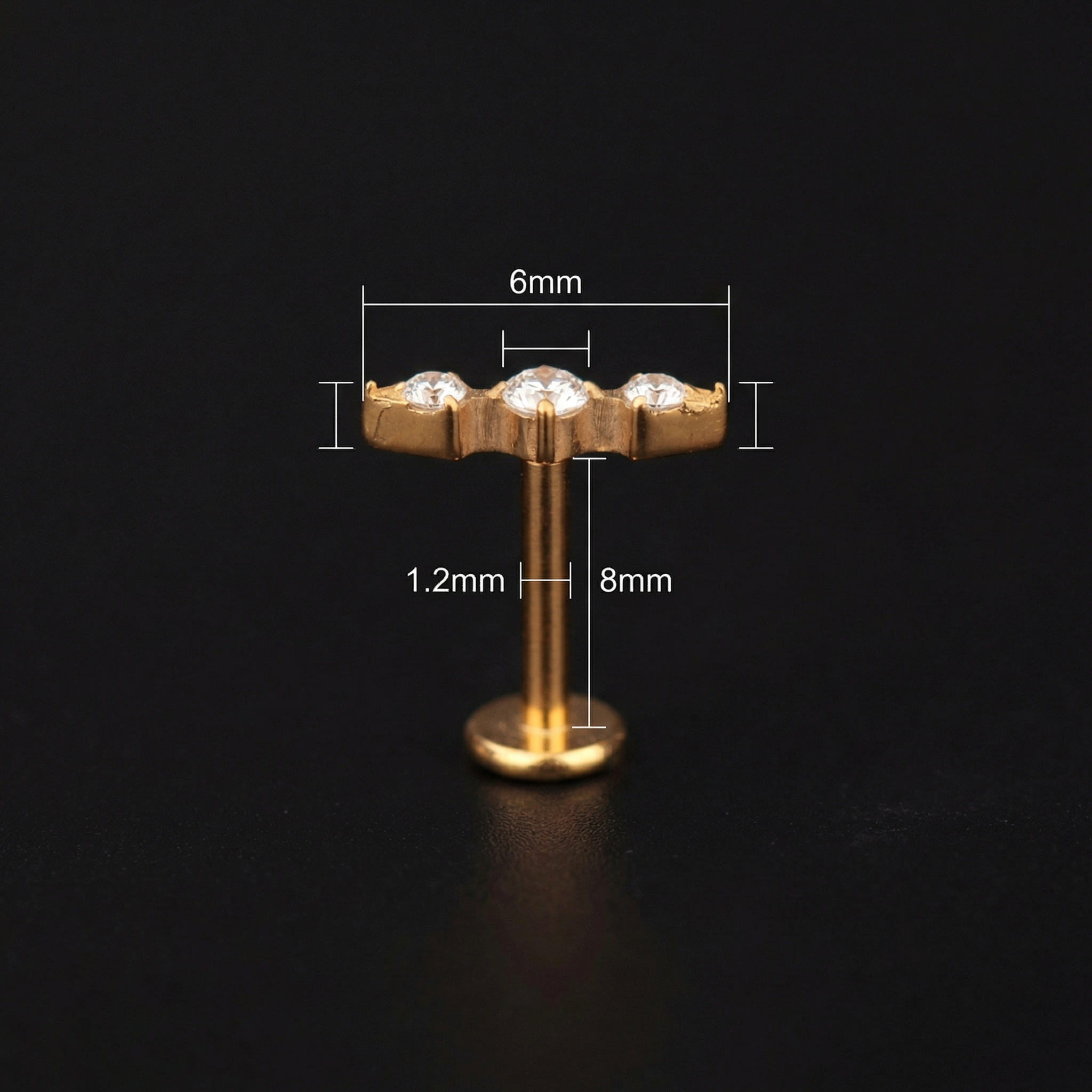 Tragus And Antitragus Piercing - Sizing chart diagram for