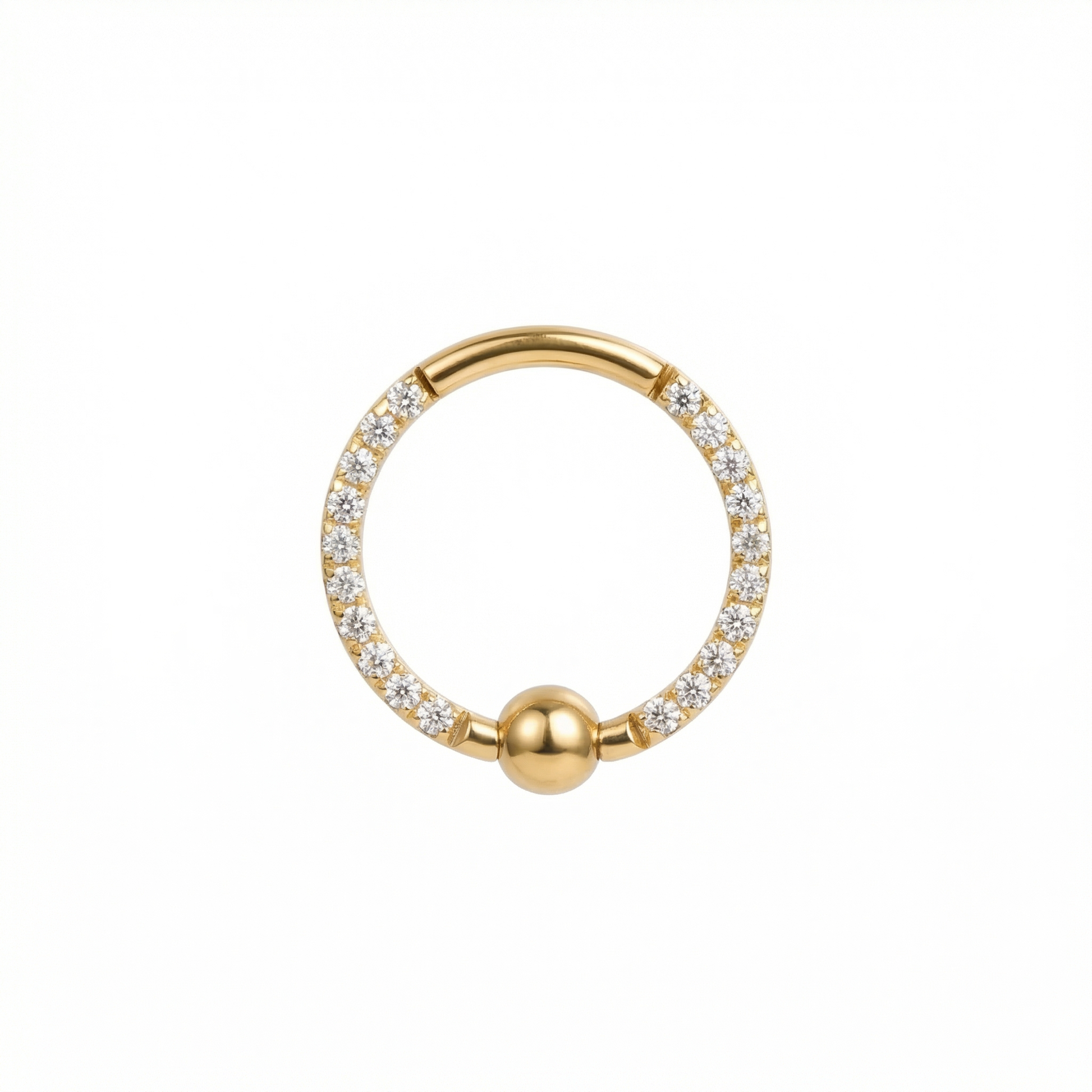 Earrings For A Daith Piercing - Gold zircon center bead