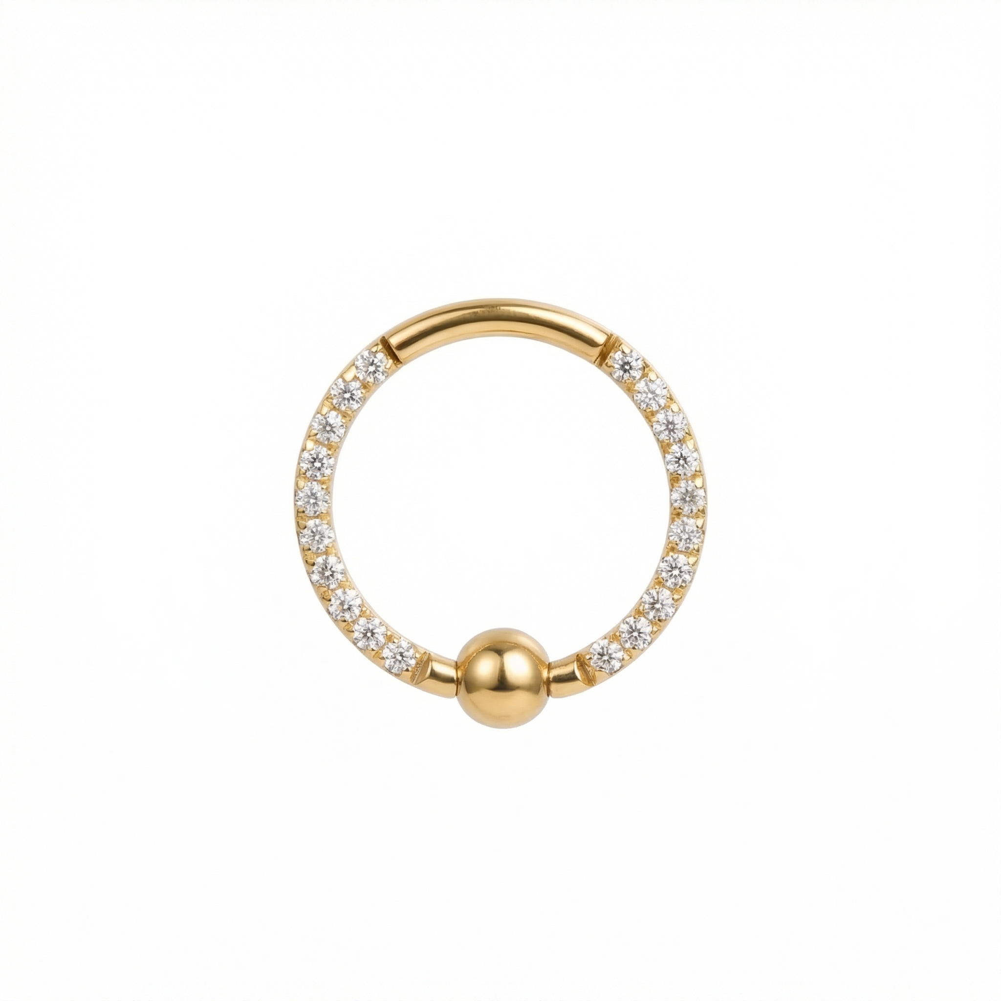 Earrings For A Daith Piercing - Gold zircon center bead