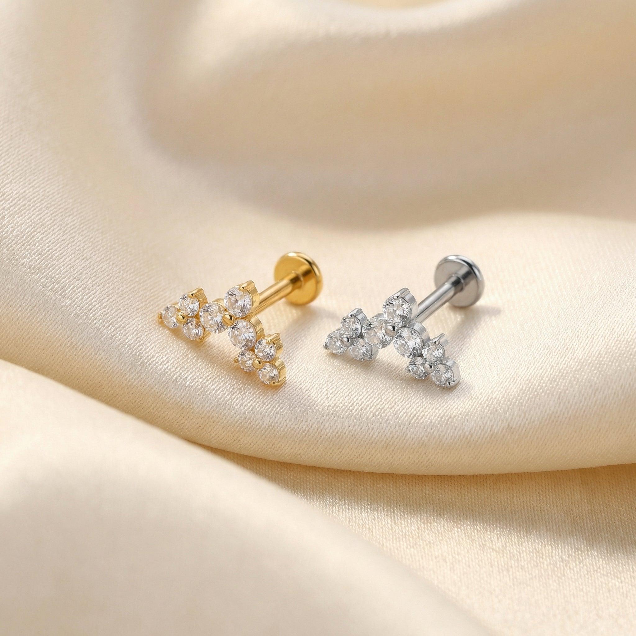 Triple Helix Cartilage Piercing - Gold and silver elegant